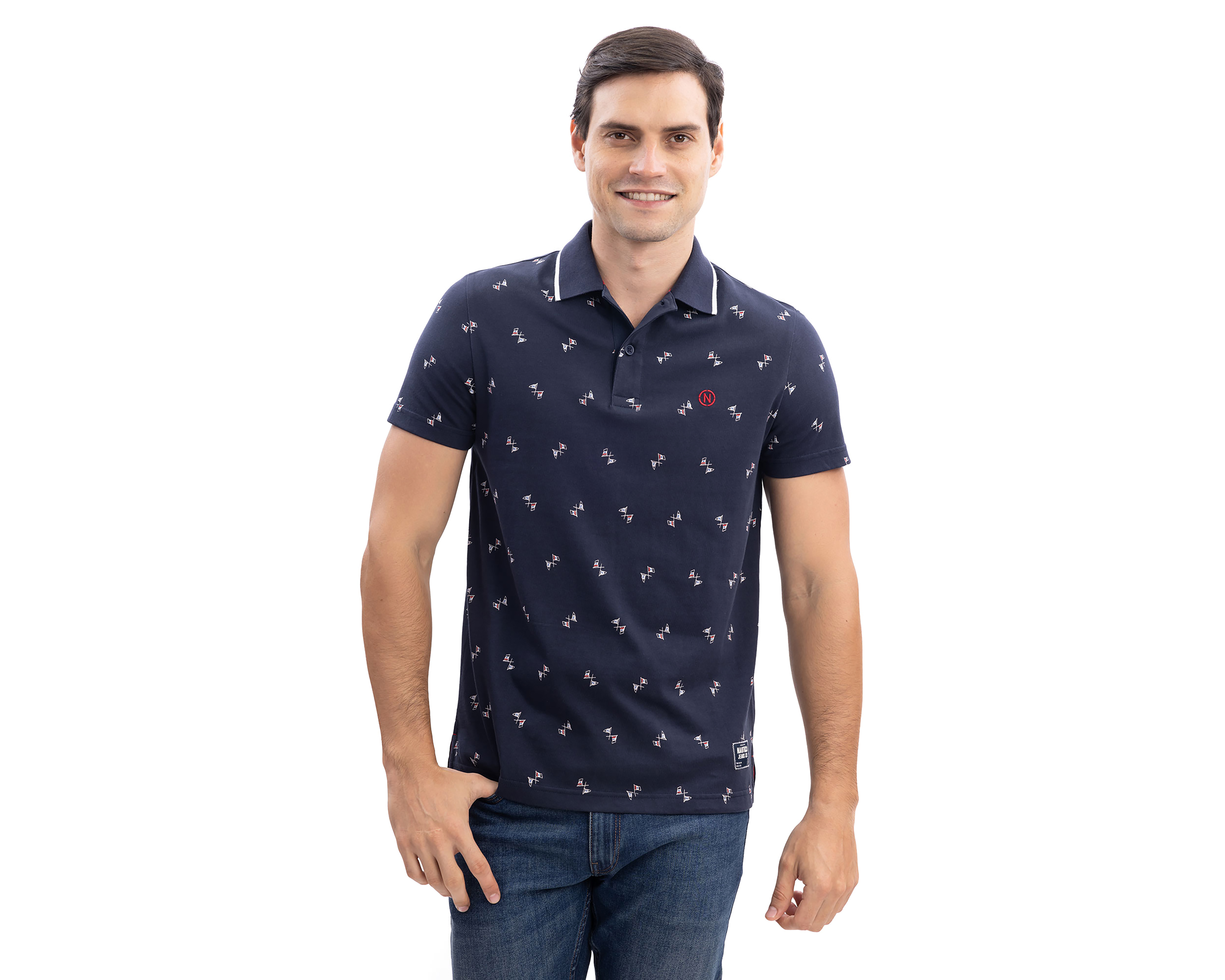 Foto 2 pulgar | Foto 1 | Playera Polo Nautica Jeans Co Azul Marino para Hombre