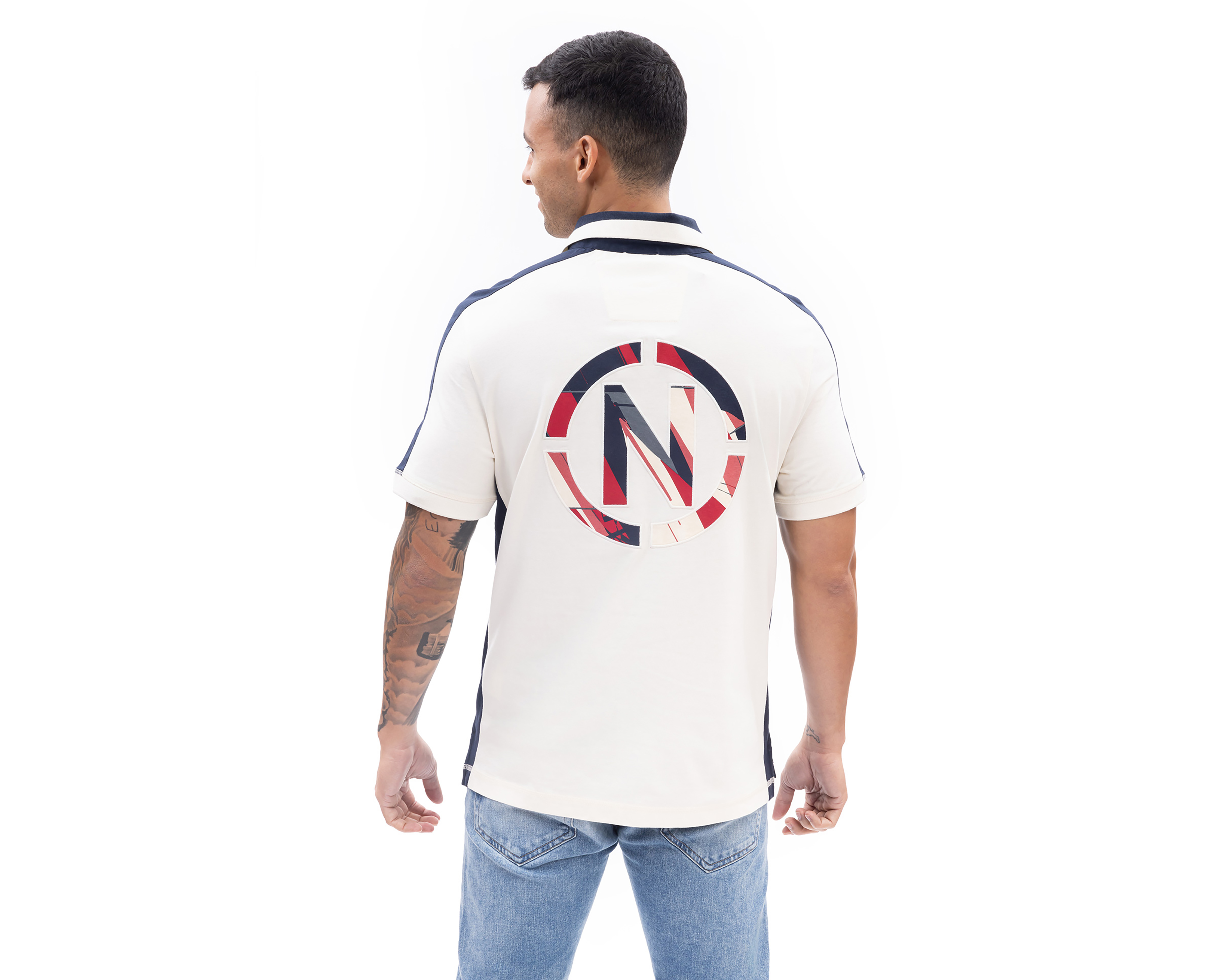 Foto 3 pulgar | Foto 2 | Playera Polo Nautica Jeans Co Blanca para Hombre