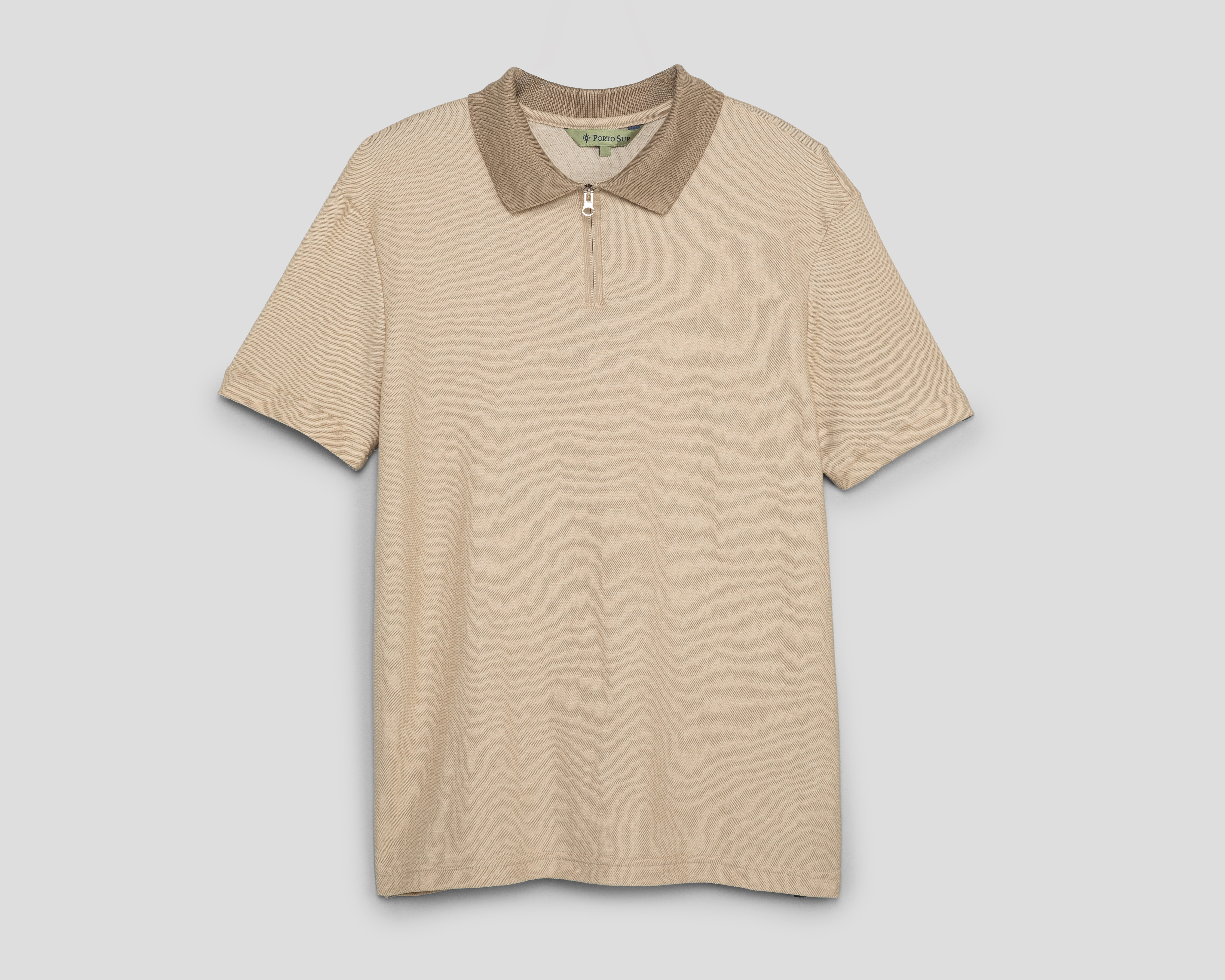 Foto 2 pulgar | Foto 1 | Playera Polo Porto Sur Beige para Hombre
