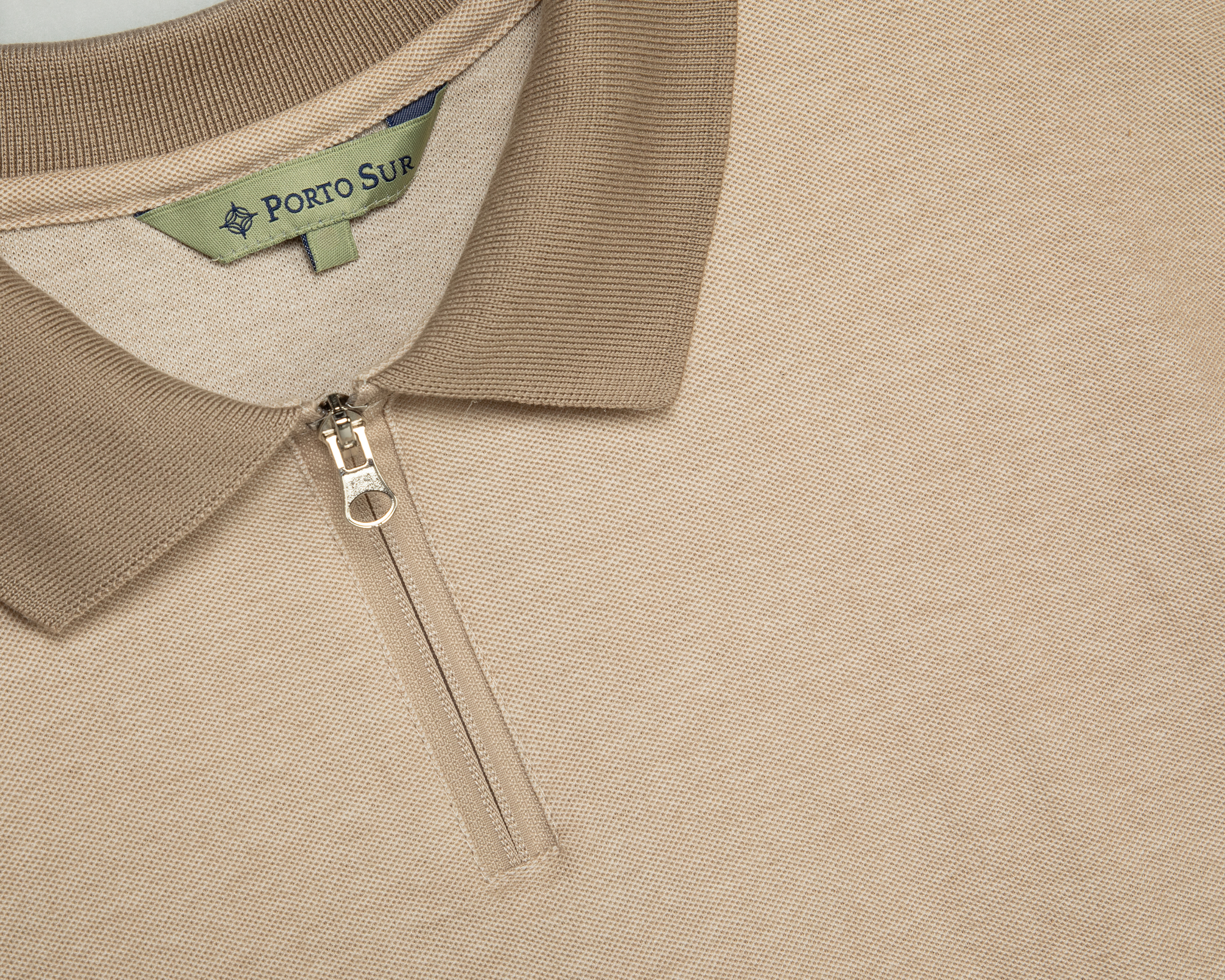 Foto 4 pulgar | Foto 3 | Playera Polo Porto Sur Beige para Hombre