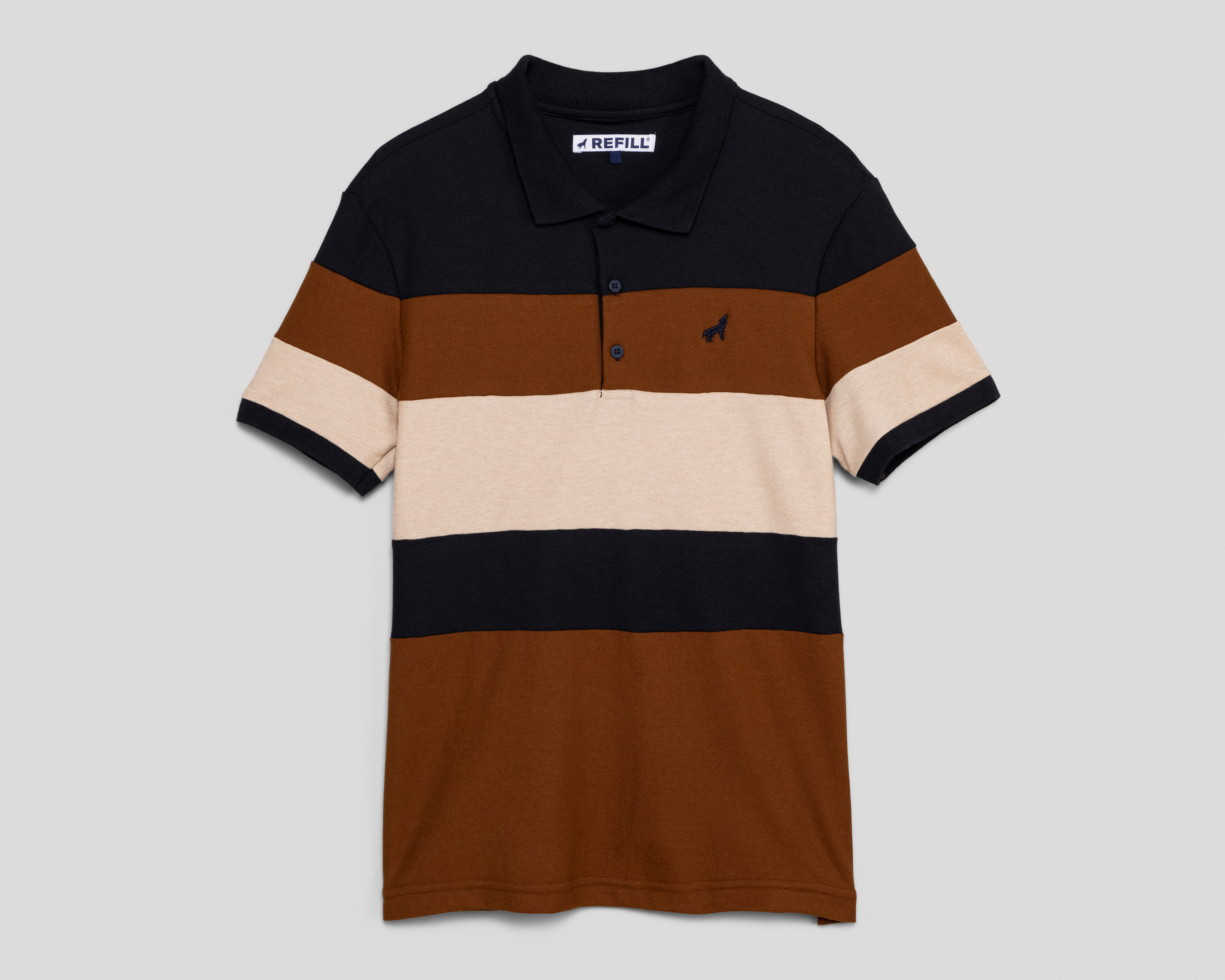 Foto 2 pulgar | Foto 1 | Playera Polo Refill Café para Hombre