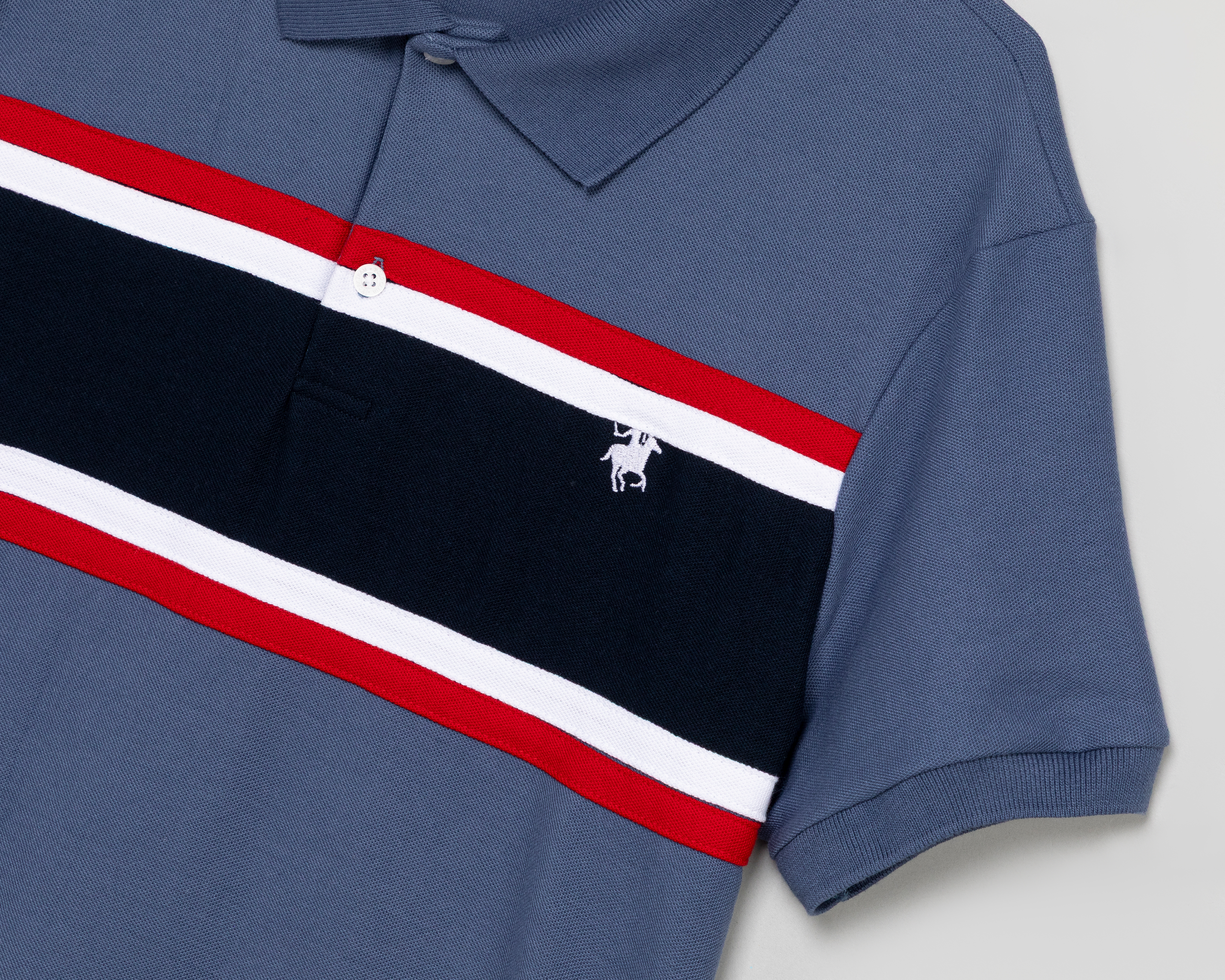 Foto 4 pulgar | Foto 3 | Playera Polo York Team Polo Club Azul para Hombre