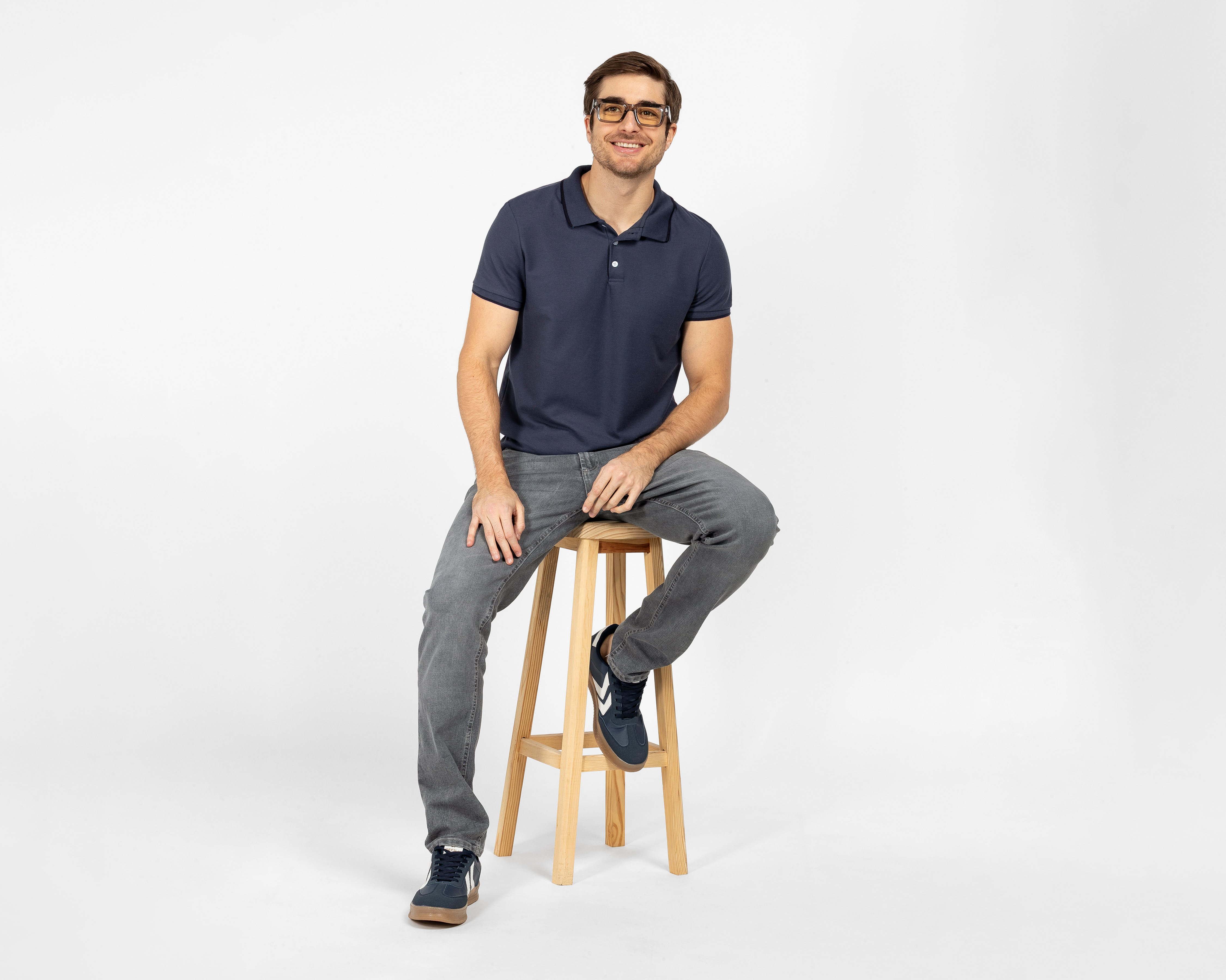 Foto 3 pulgar | Foto 2 | Playera Polo Refill Azul Marino para Hombre