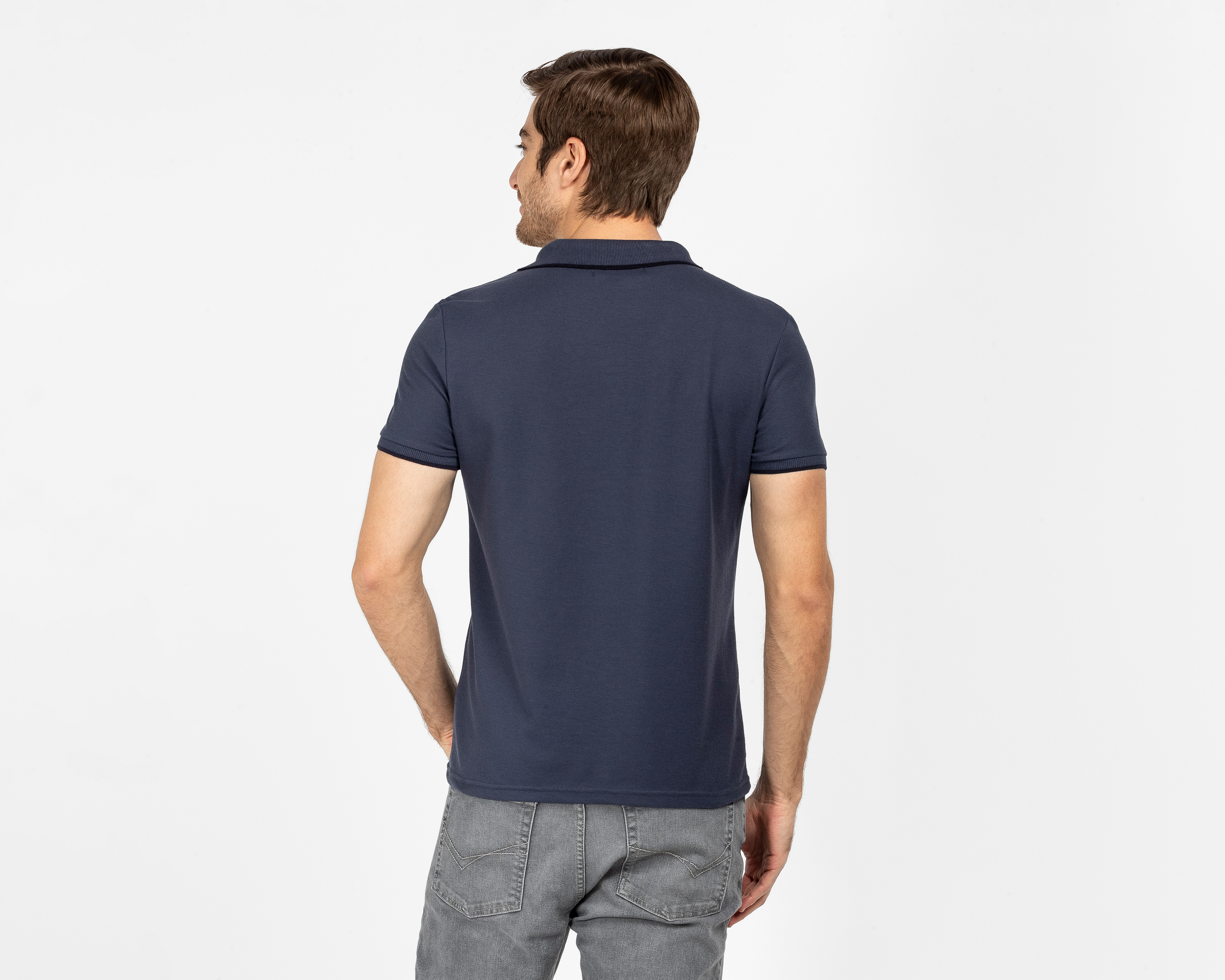 Foto 4 pulgar | Foto 3 | Playera Polo Refill Azul Marino para Hombre