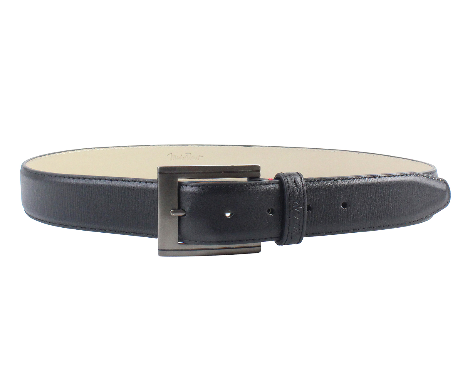 Cinturón de Piel para Hombre Michel Domit Negro