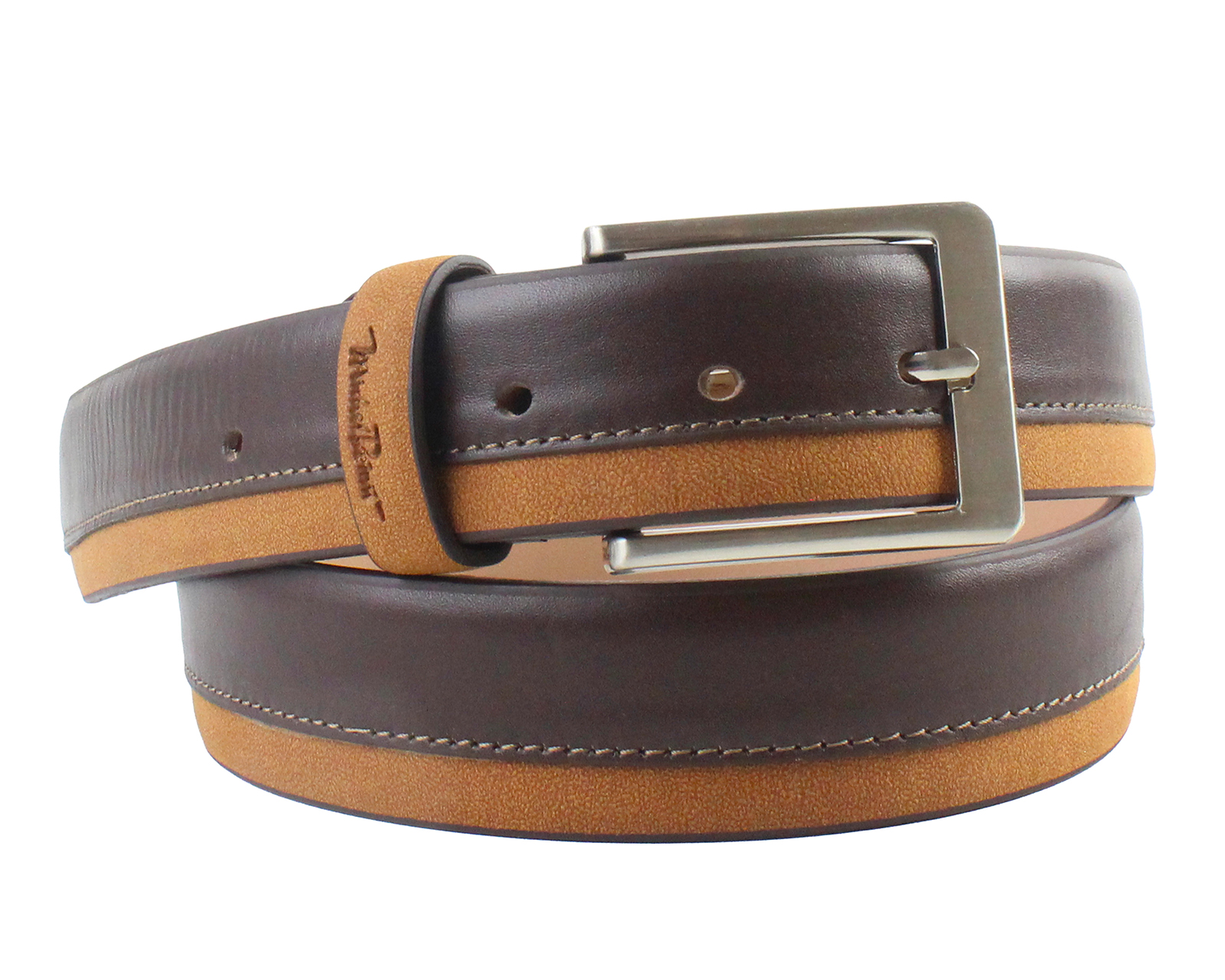 Foto 3 pulgar | Foto 2 | Cinturón de Piel para Hombre Michel Domit Café