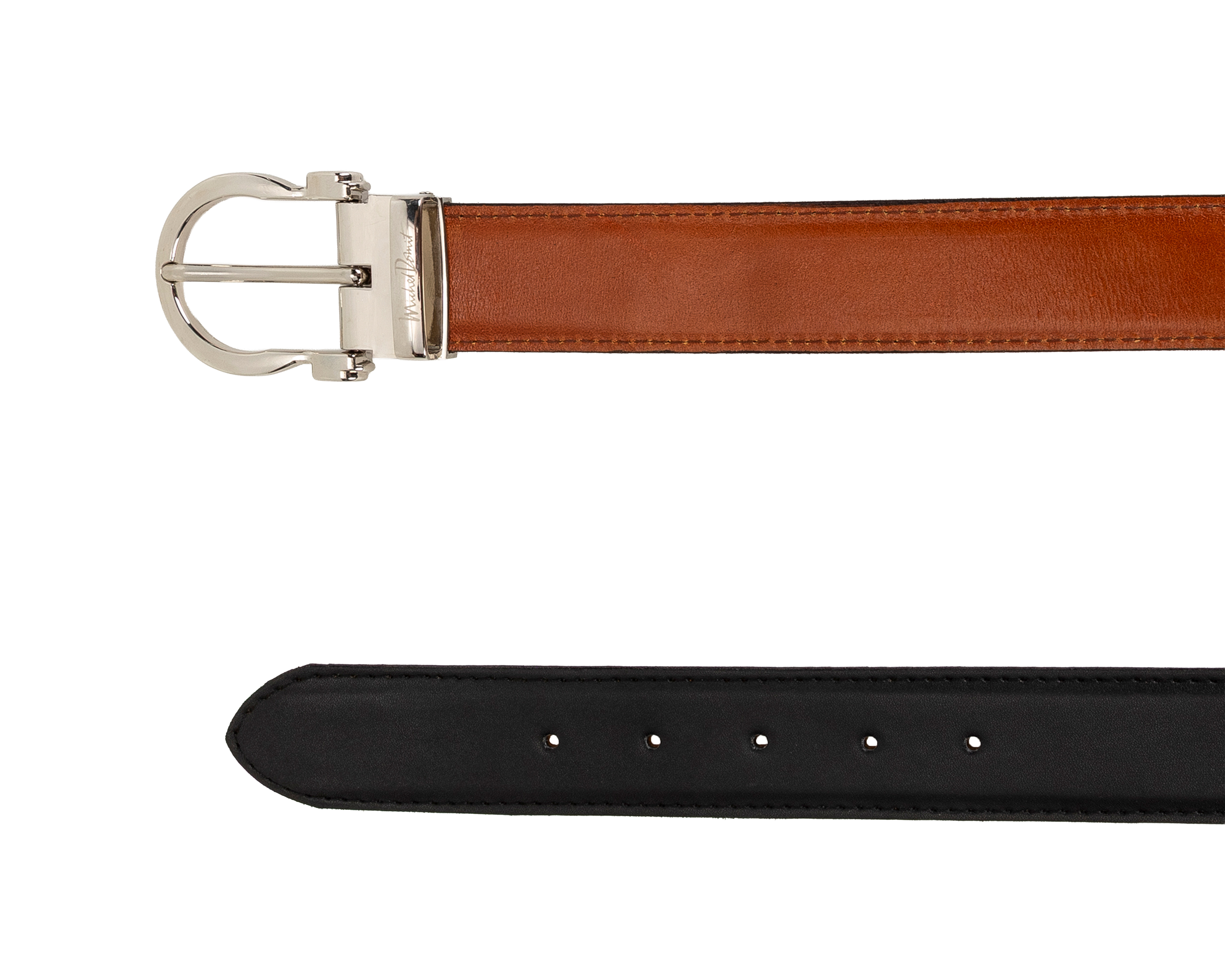 Foto 2 pulgar | Foto 1 | Cinturón de Piel para Hombre Michel Domit Doble Vista