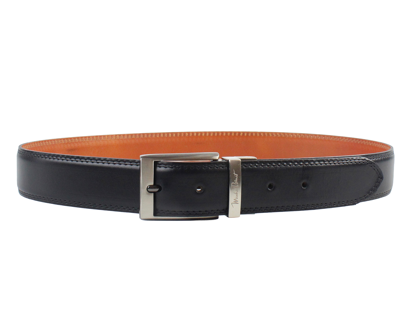 Cinturón de Piel para Hombre Michel Domit Negro