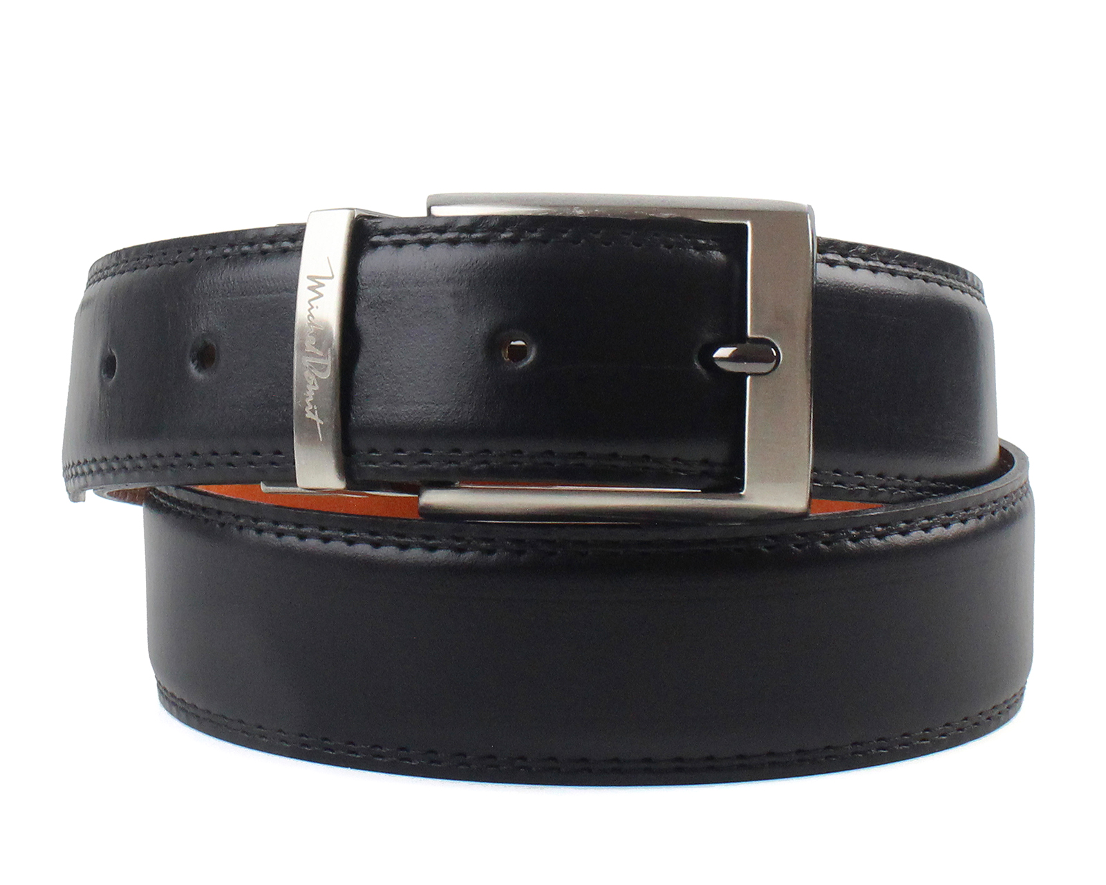 Foto 3 pulgar | Foto 2 | Cinturón de Piel para Hombre Michel Domit Negro