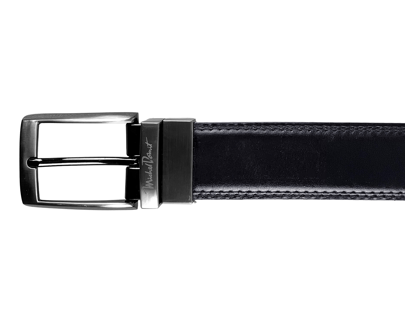 Foto 4 pulgar | Foto 3 | Cinturón de Piel para Hombre Michel Domit Negro