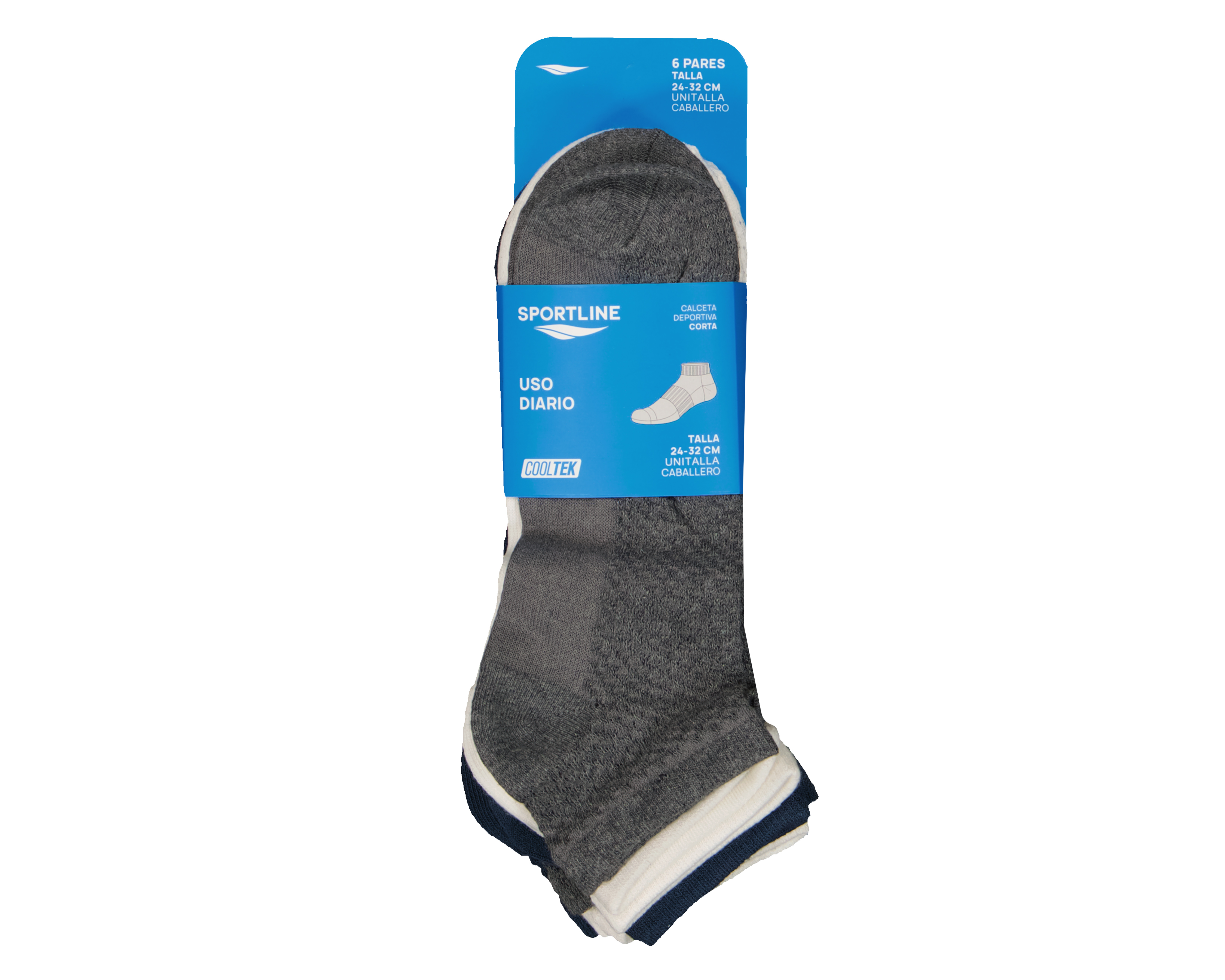 Foto 3 | Foto 3 | Calcetines Deportivos Sportline Cooltek para Hombre 6 Pares