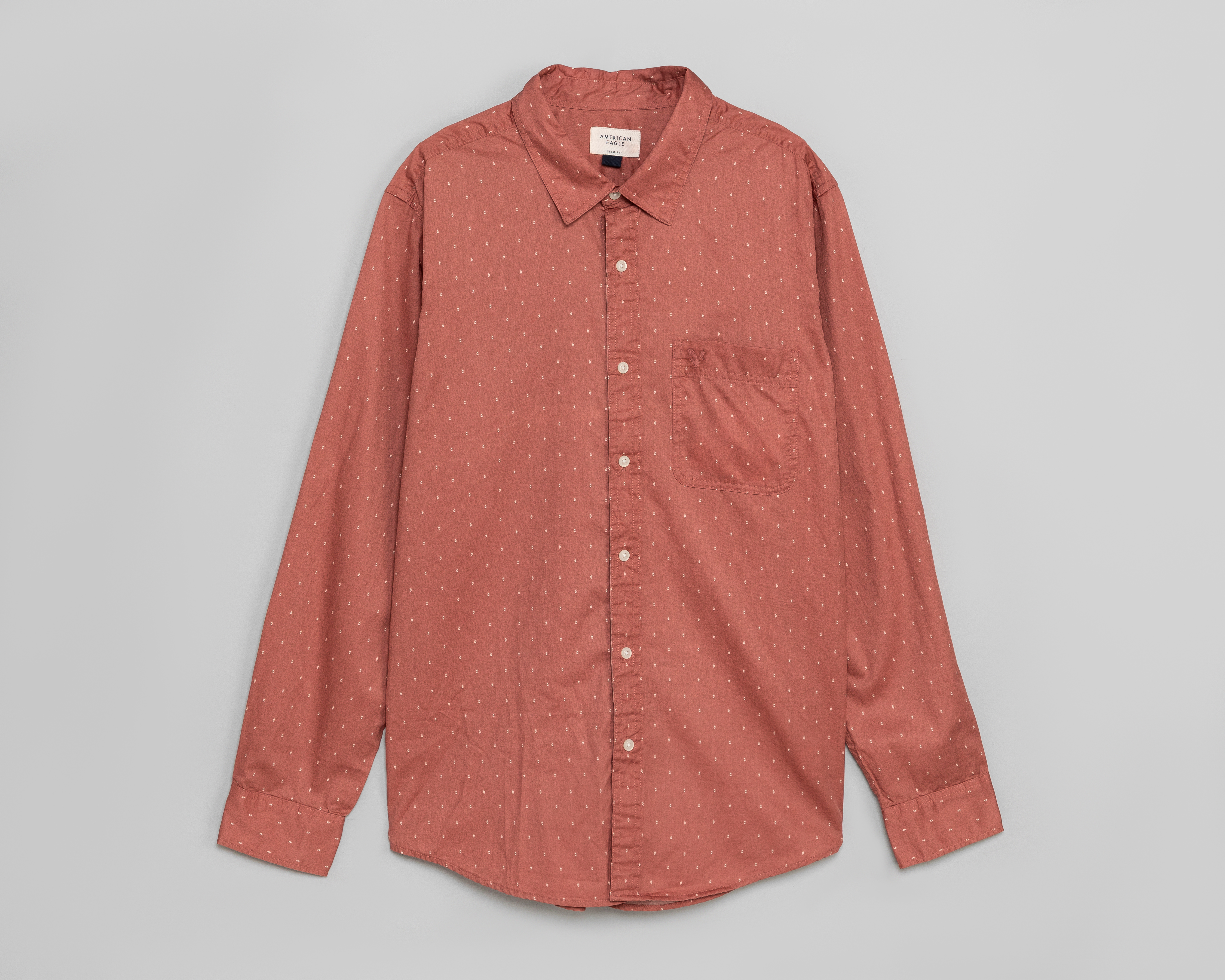 Foto 2 pulgar | Foto 1 | Camisa Casual de Algodón American Eagle Slim Fit Estampada para Hombre