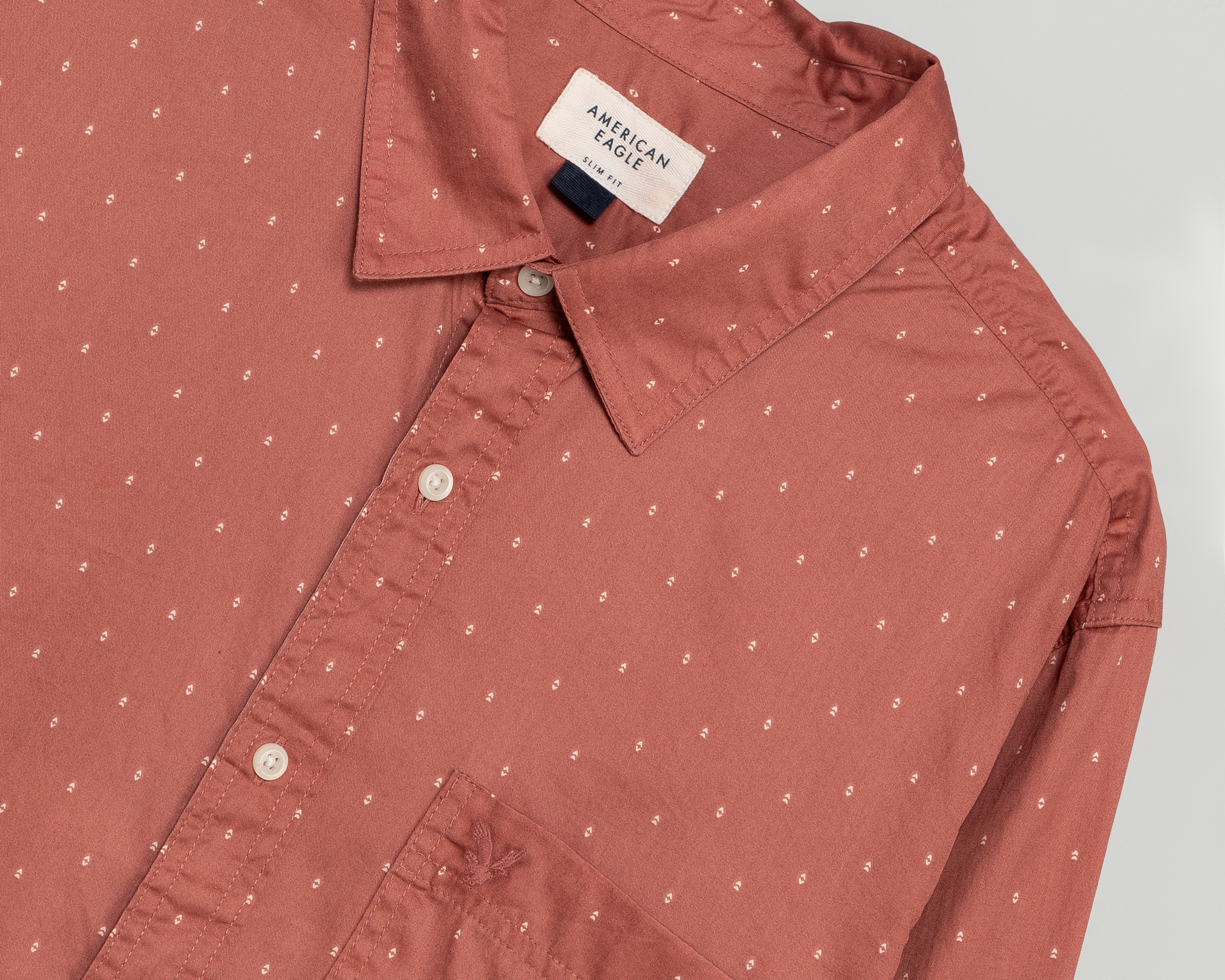 Foto 4 pulgar | Foto 3 | Camisa Casual de Algodón American Eagle Slim Fit Estampada para Hombre