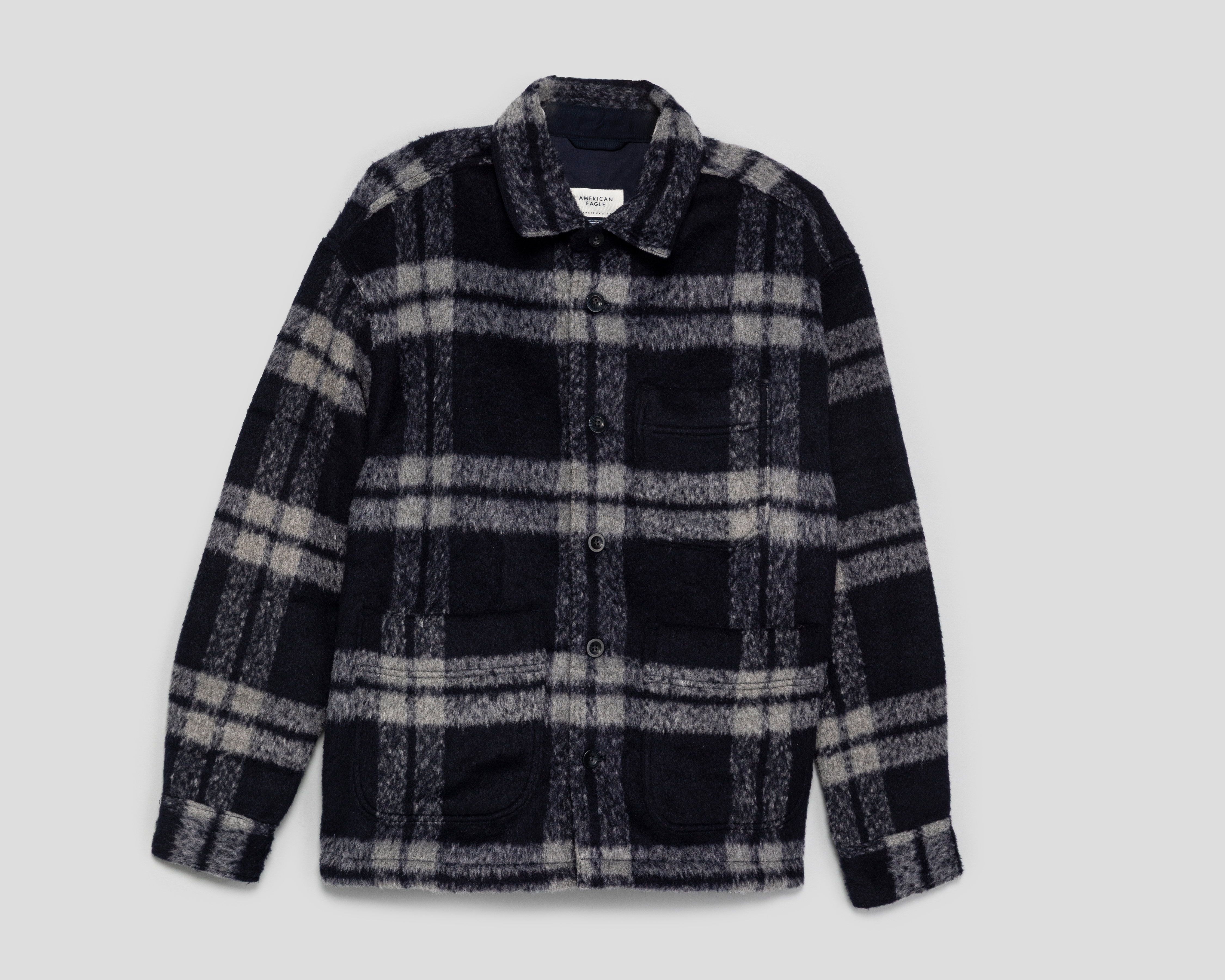 Camisa Casual American Eagle Standard Fit a Cuadros para Hombre