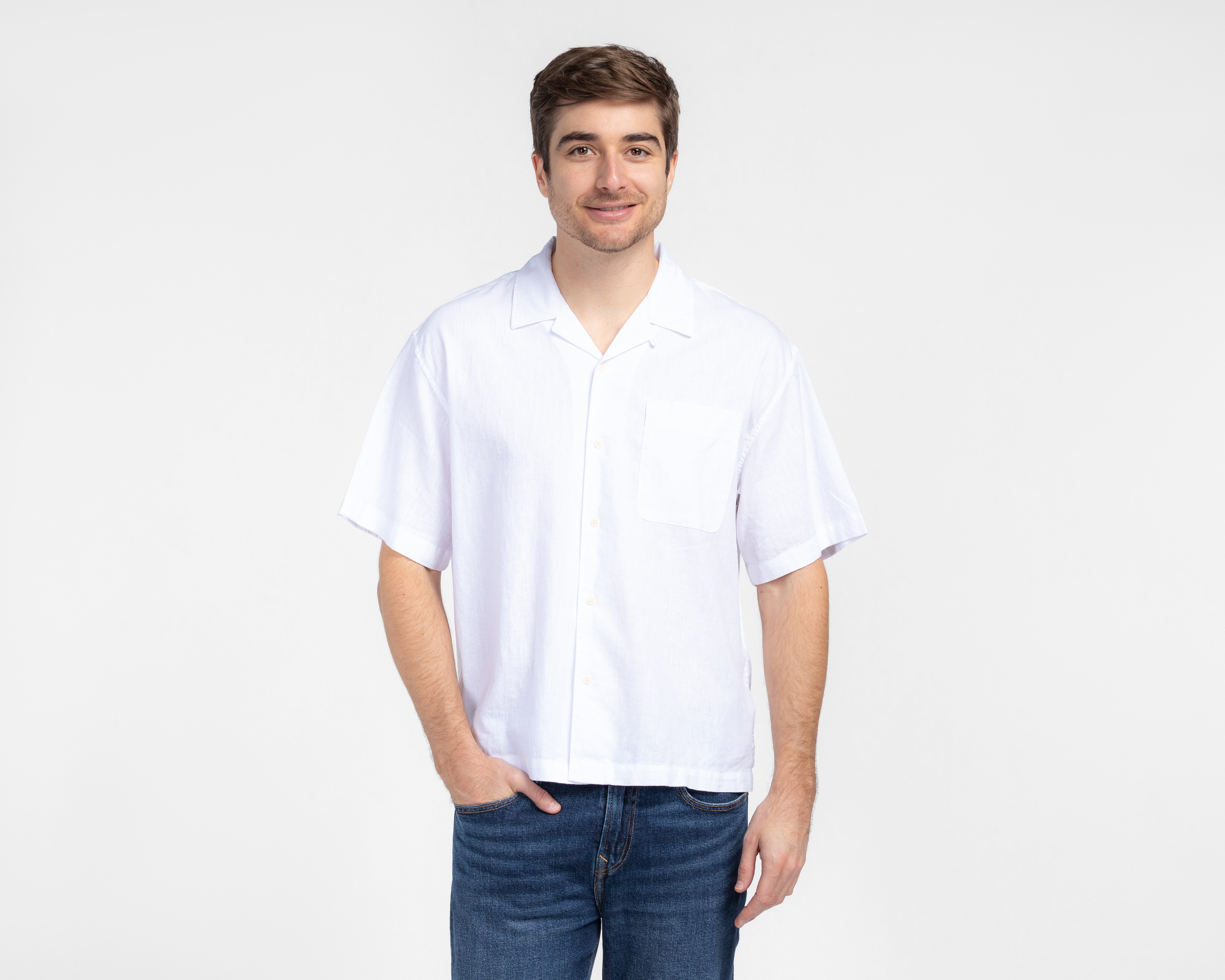 Camisa Casual American Eagle Regular Blanca para Hombre