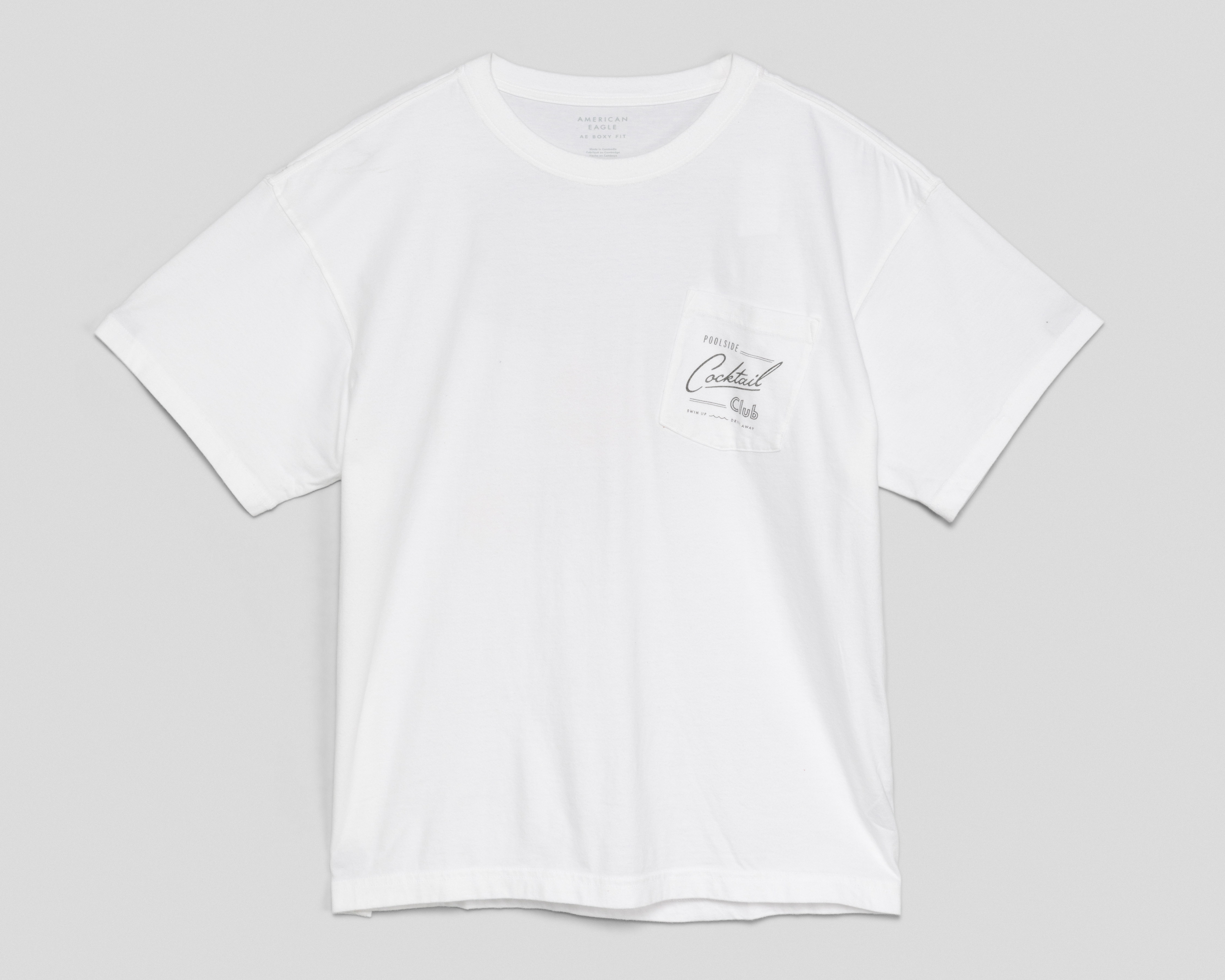 Foto 2 pulgar | Foto 1 | Playera de Cuello Redondo Blanco American Eagle para Hombre