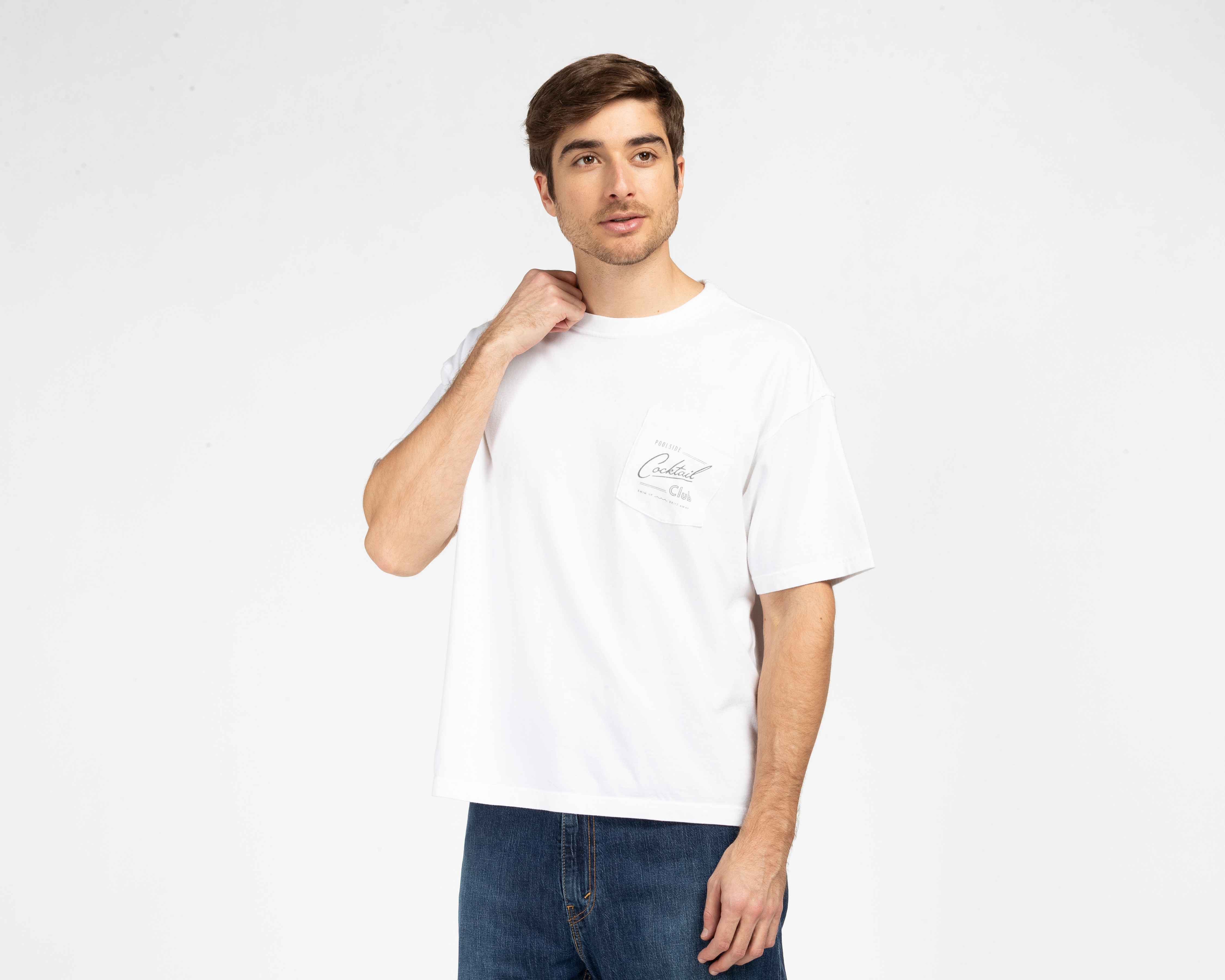Playera de Cuello Redondo Blanco American Eagle para Hombre