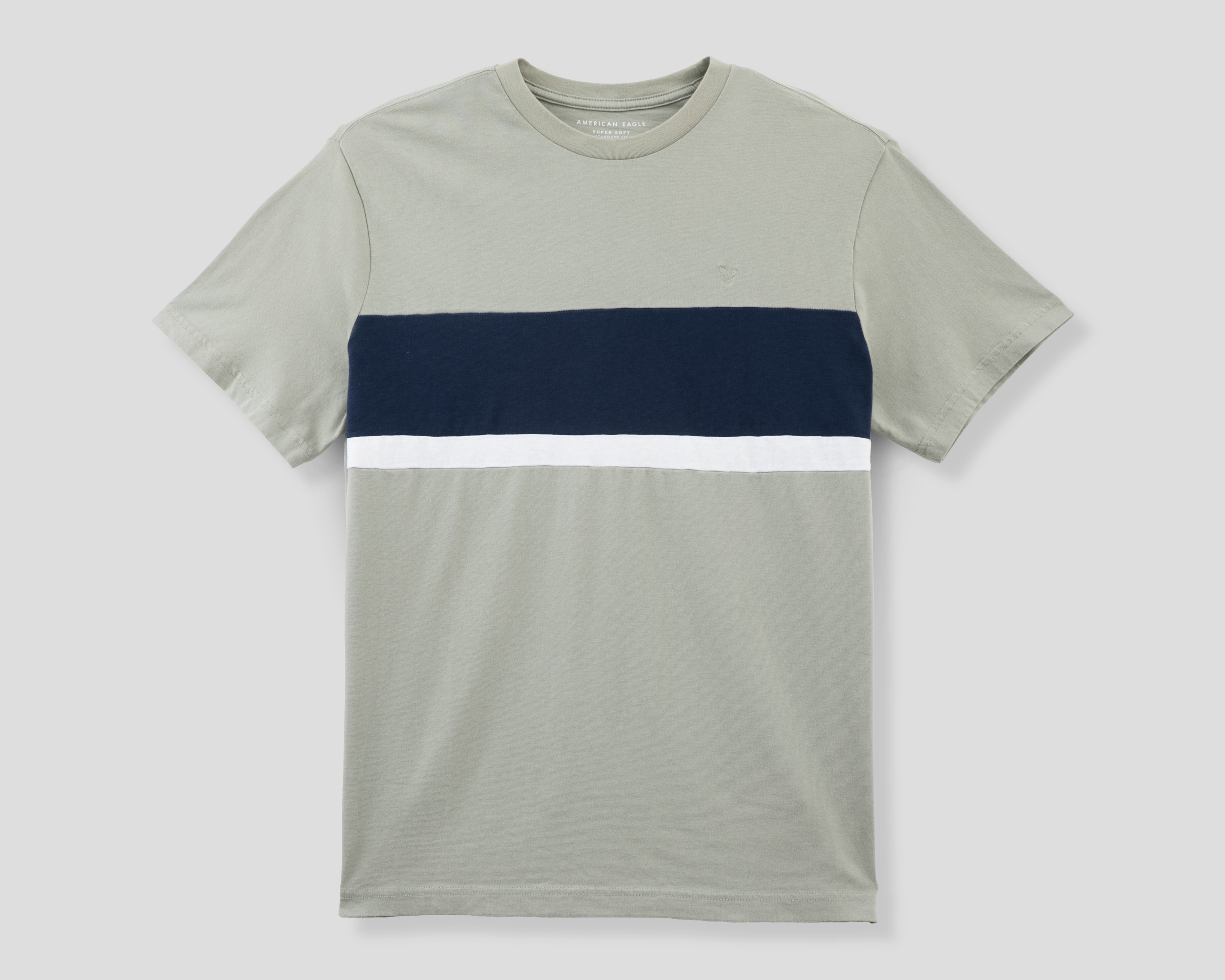 Foto 2 pulgar | Foto 1 | Playera de Cuello Redondo Gris American Eagle para Hombre