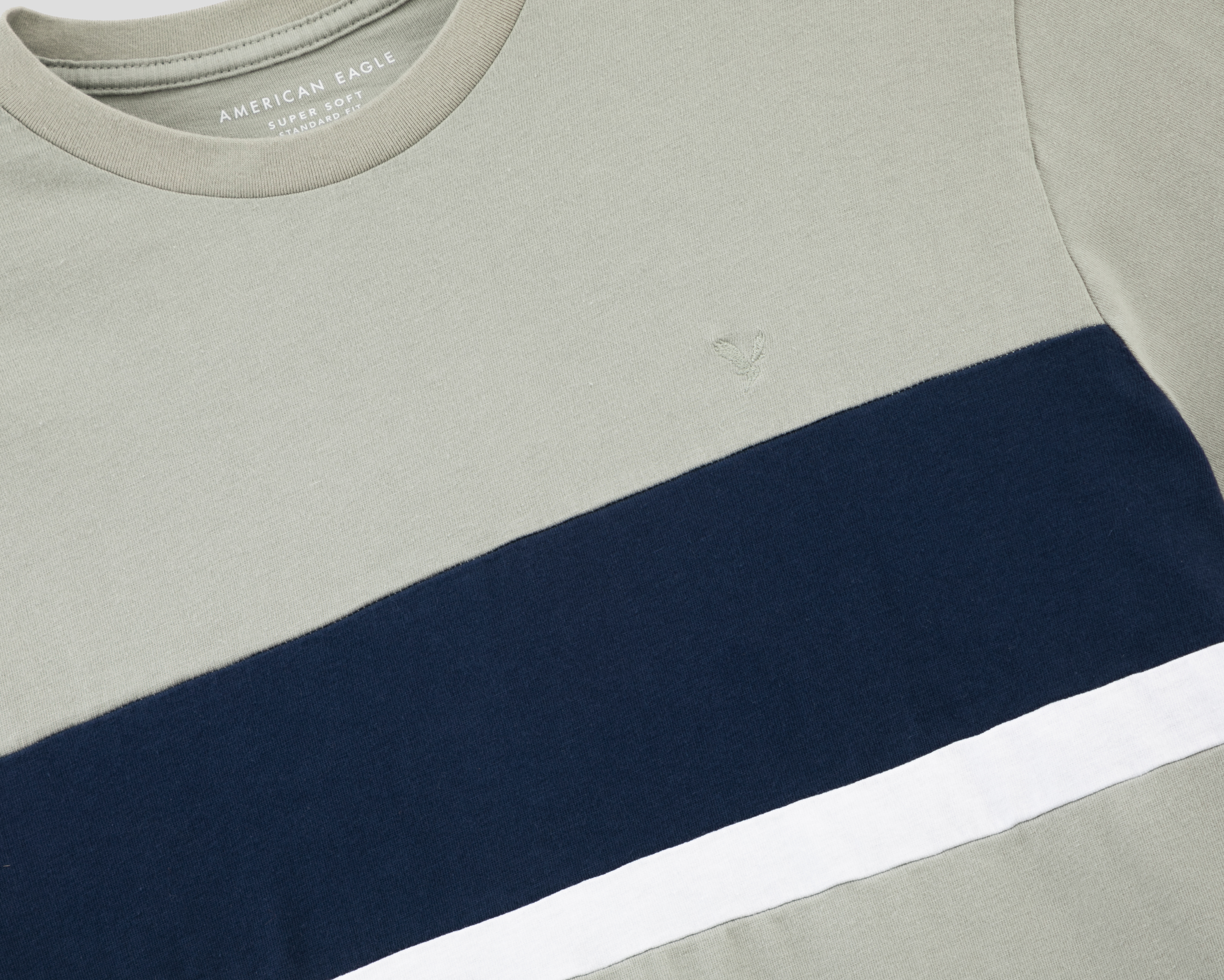 Foto 4 pulgar | Foto 3 | Playera de Cuello Redondo Gris American Eagle para Hombre