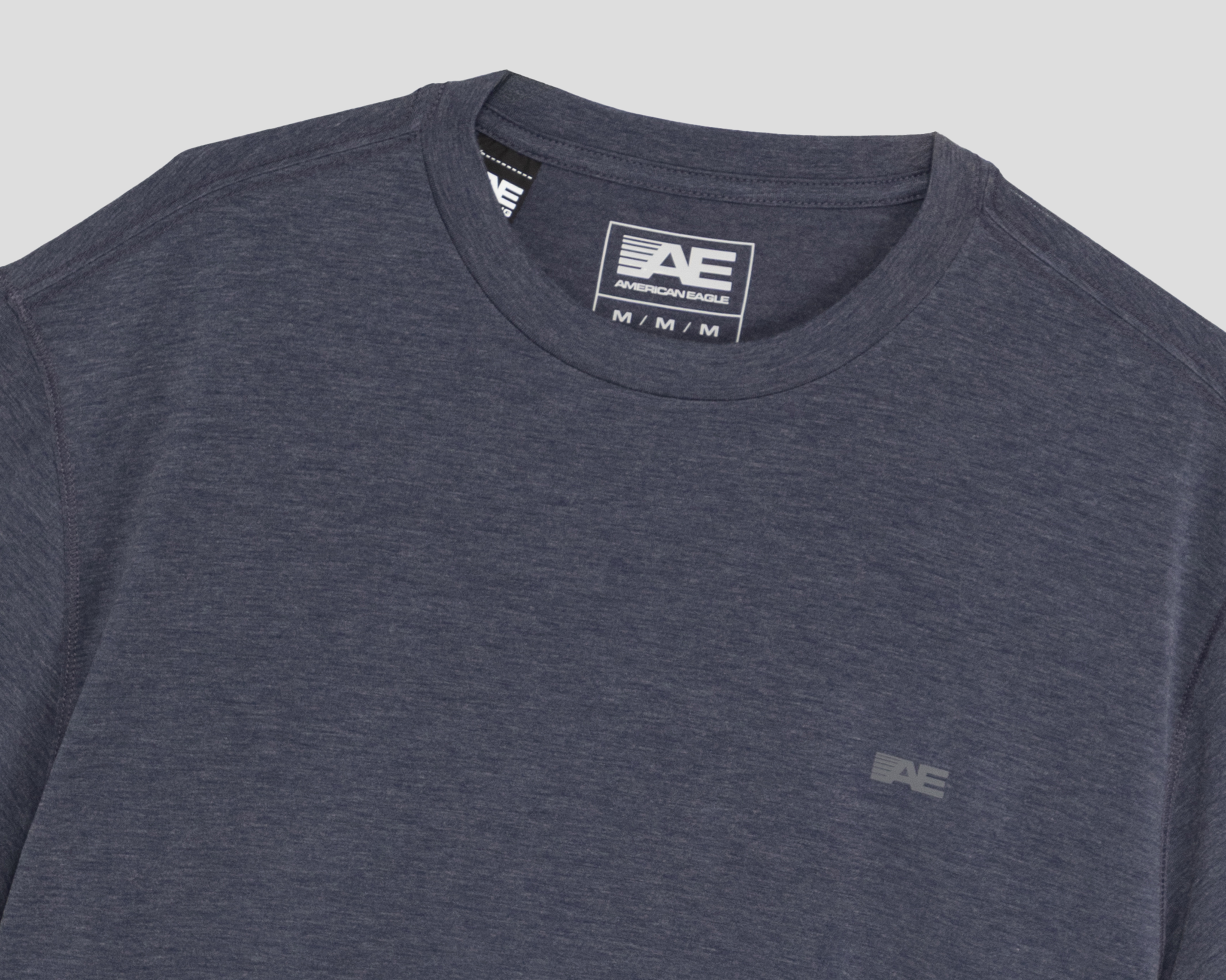 Foto 4 pulgar | Foto 3 | Playera de Cuello Redondo Azul American Eagle para Hombre