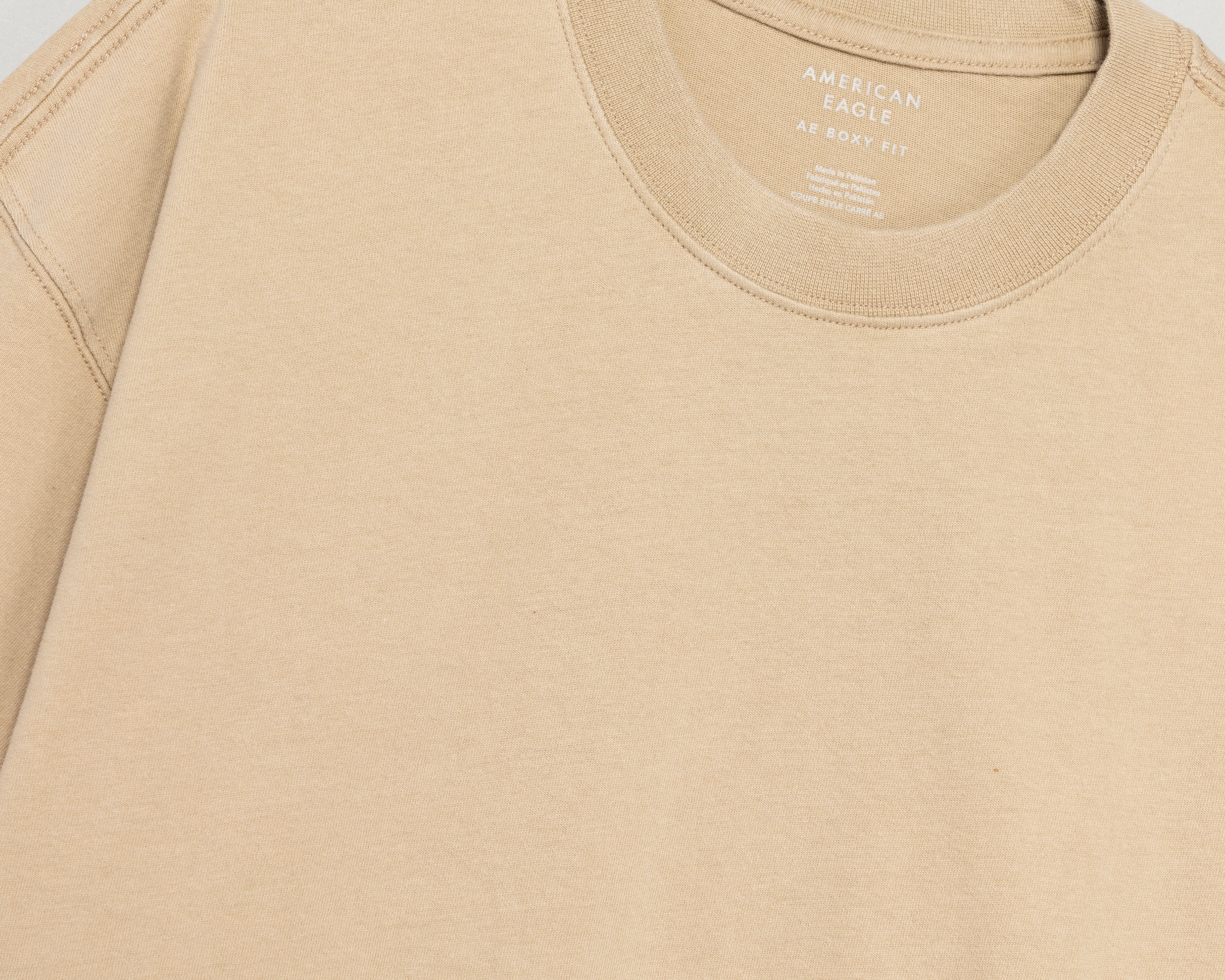 Foto 4 pulgar | Foto 3 | Playera de Cuello Redondo Taupe American Eagle