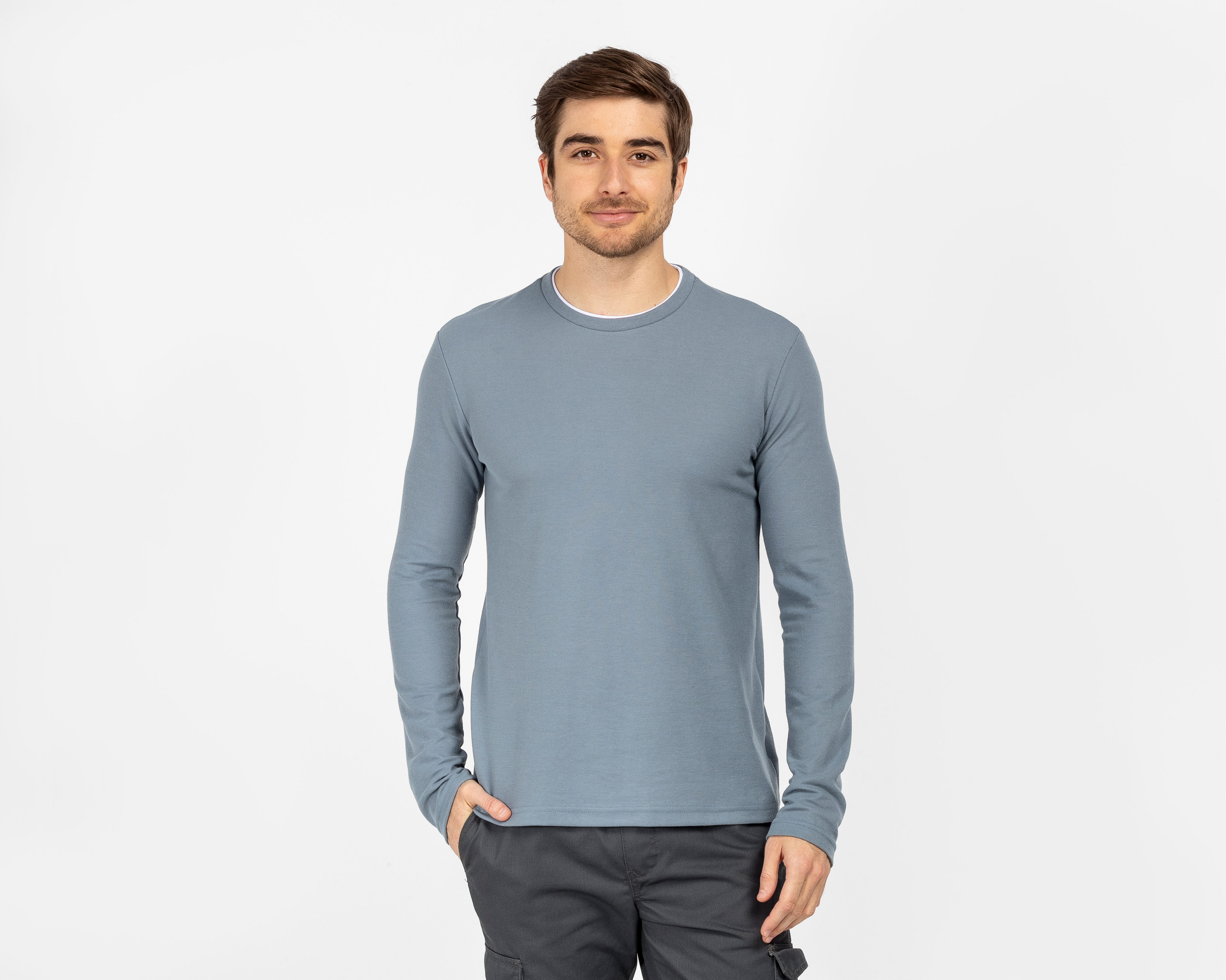 Foto 1 | Foto 1 | Playera Manga Larga Azul Refill para Hombre