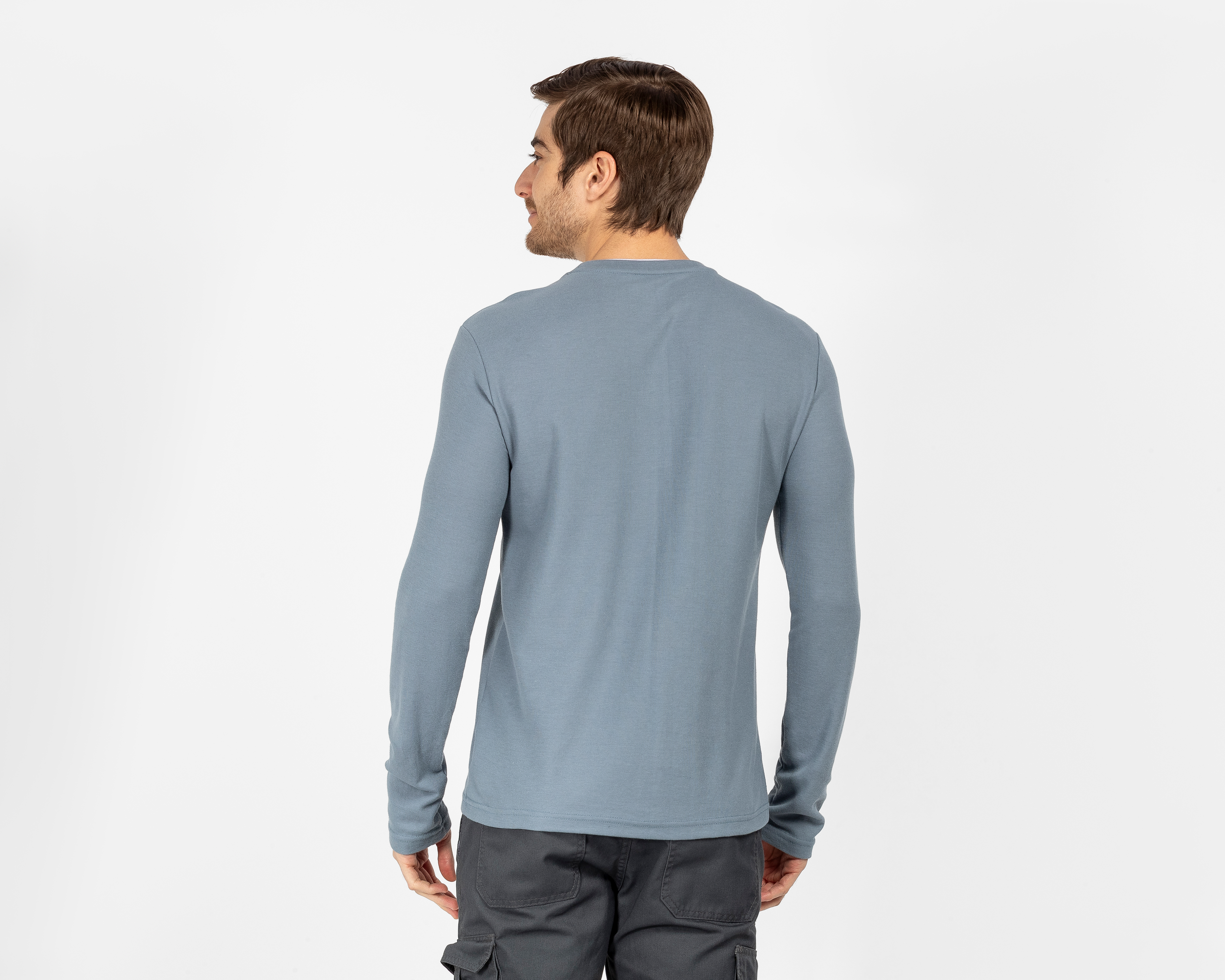 Foto 4 pulgar | Foto 3 | Playera Manga Larga Azul Refill para Hombre