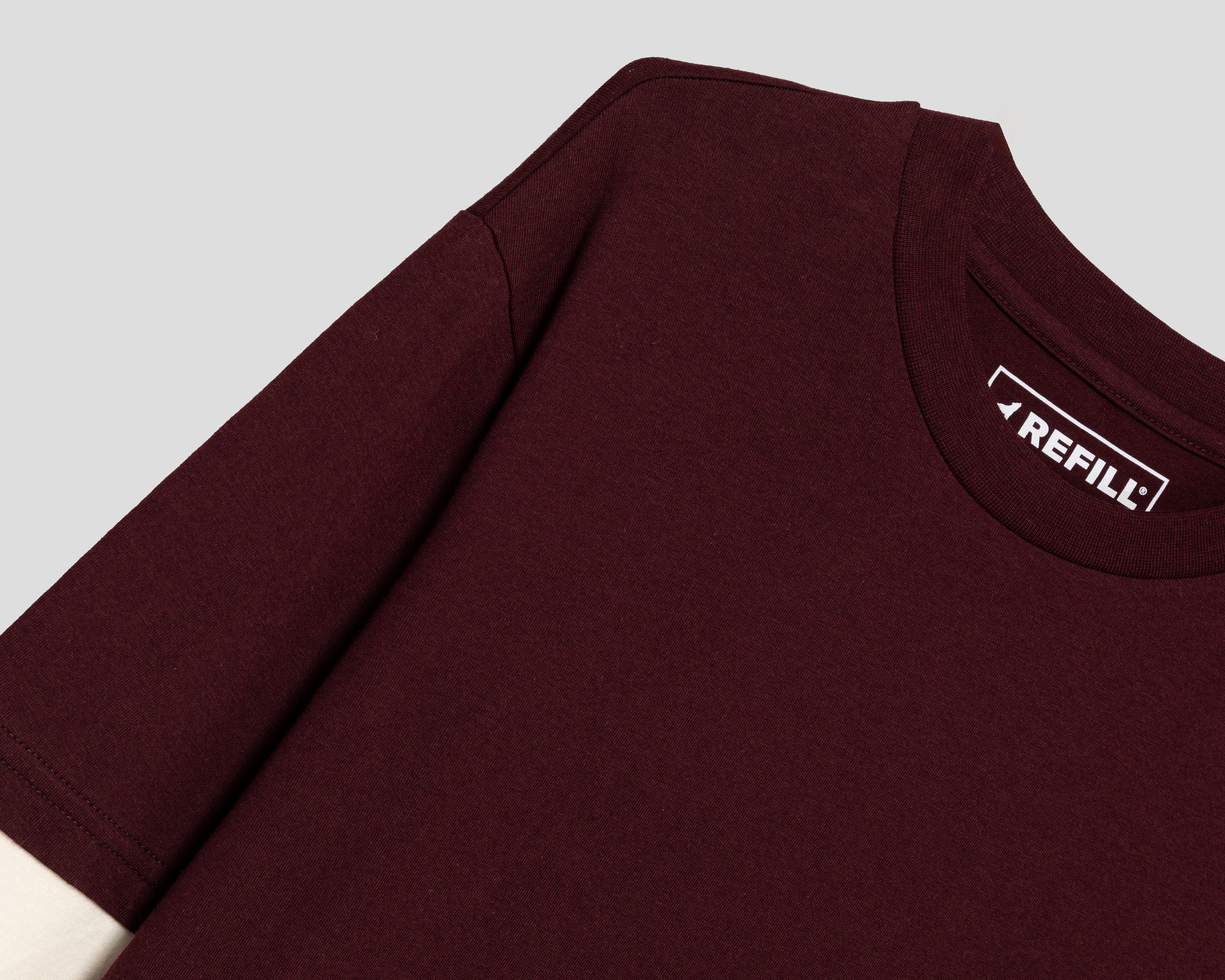 Foto 4 pulgar | Foto 3 | Playera Manga Larga Cuello Redondo Vino Refill para Hombre