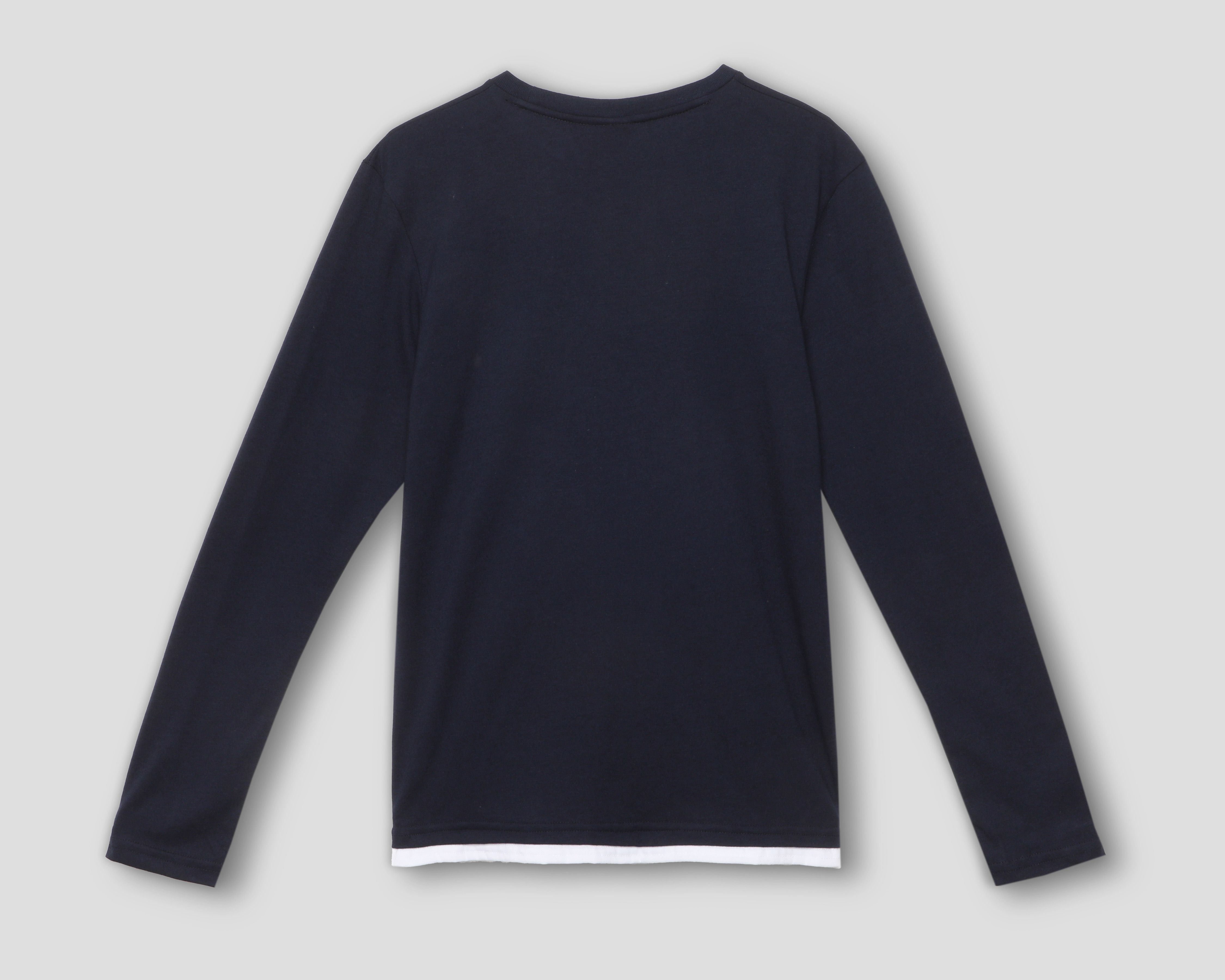 Foto 2 | Foto 2 | Playera Manga Larga de Cuello Redondo Azul Oggi para Hombre