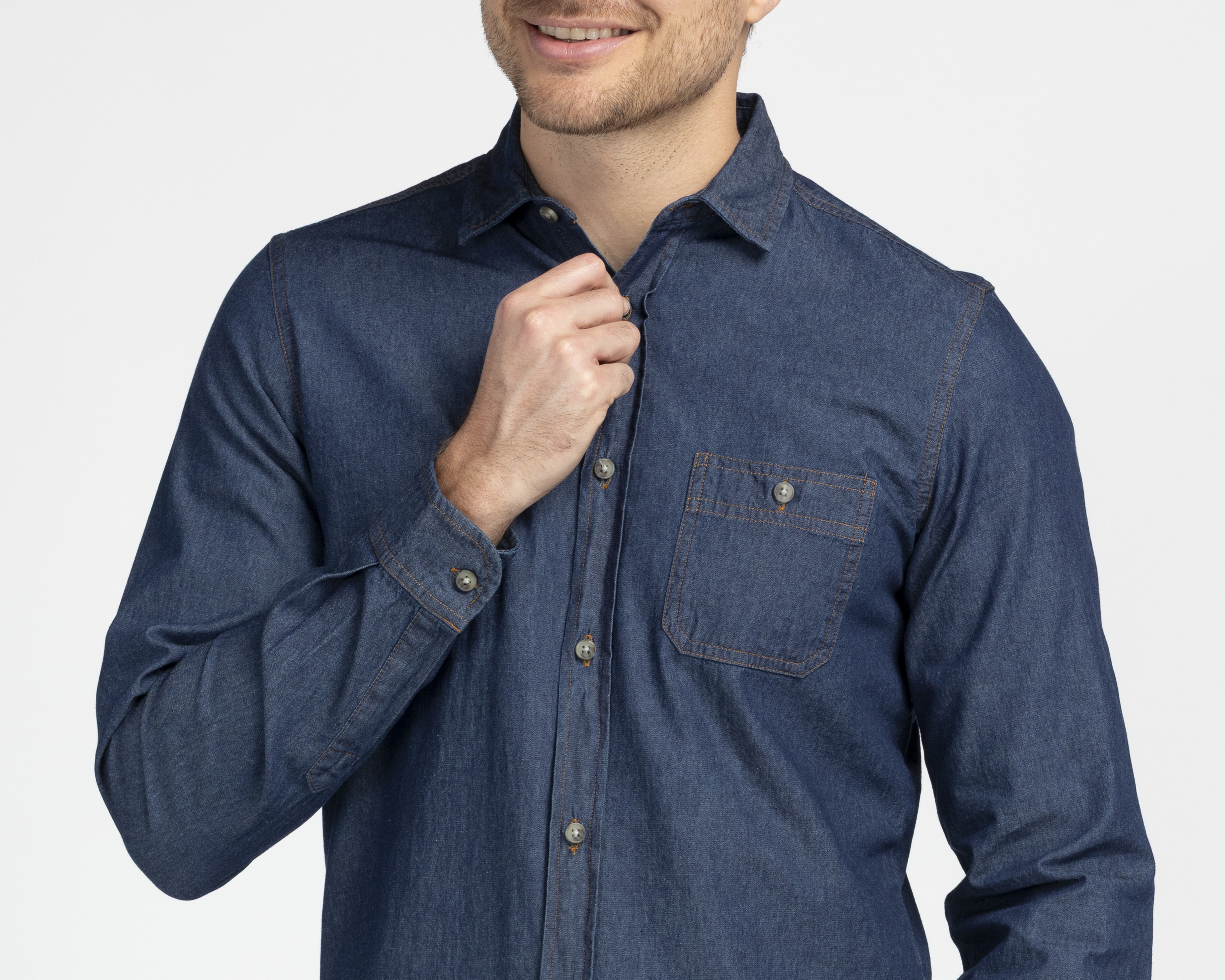 Foto 5 pulgar | Foto 4 | Camisa Casual de Algodón Refill Regular Azul para Hombre