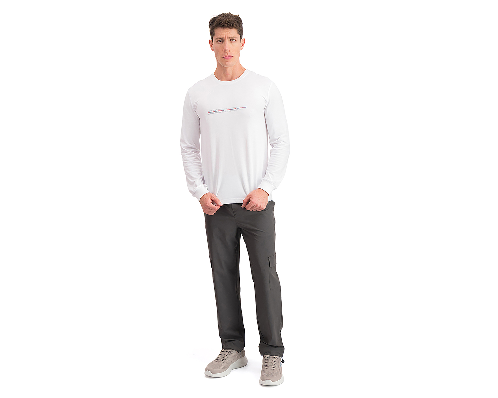 Foto 4 | Foto 4 | Pantalón Cargo Skechers Gris para Hombre