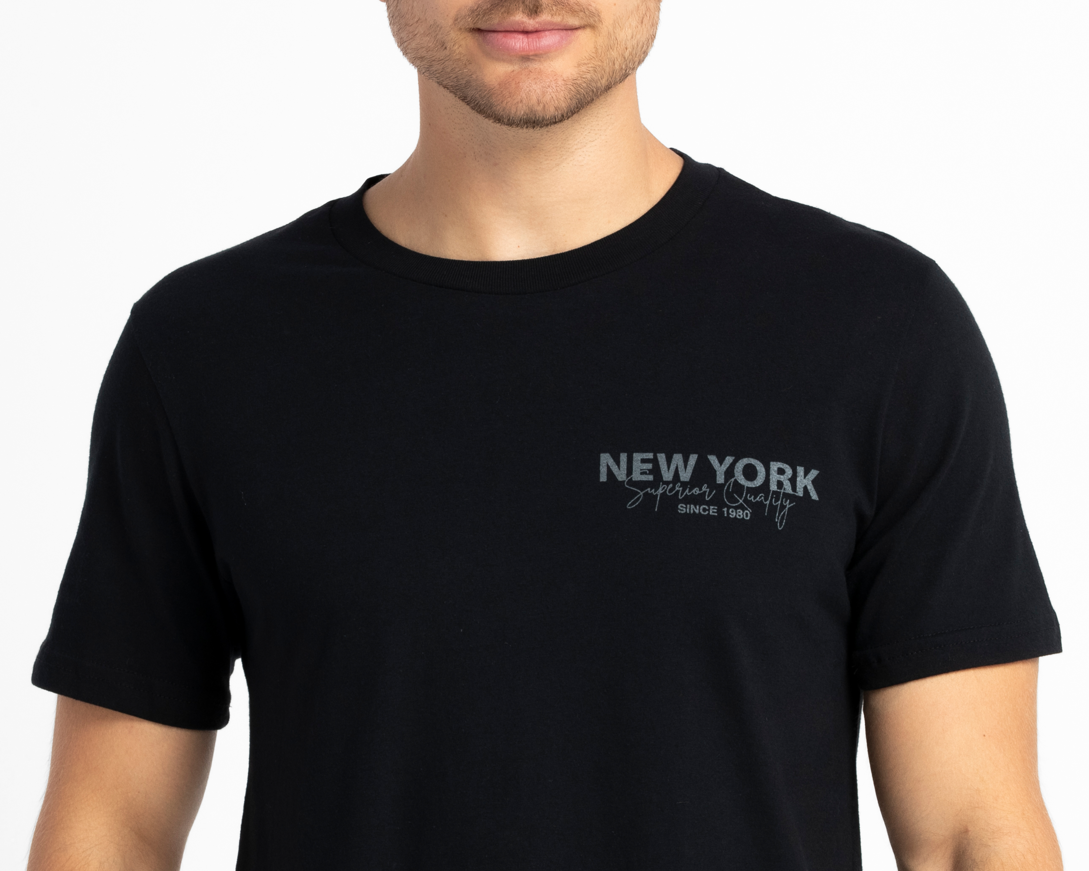 Foto 5 pulgar | Foto 4 | Playera de Cuello Redondo Negra Refill para Hombre