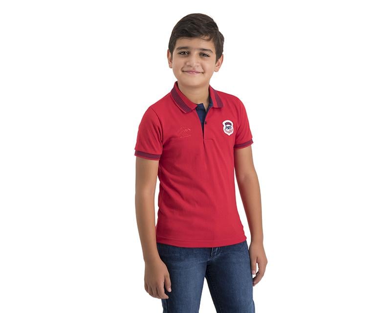 Playera Polo Refill Manga Corta Roja para Niño