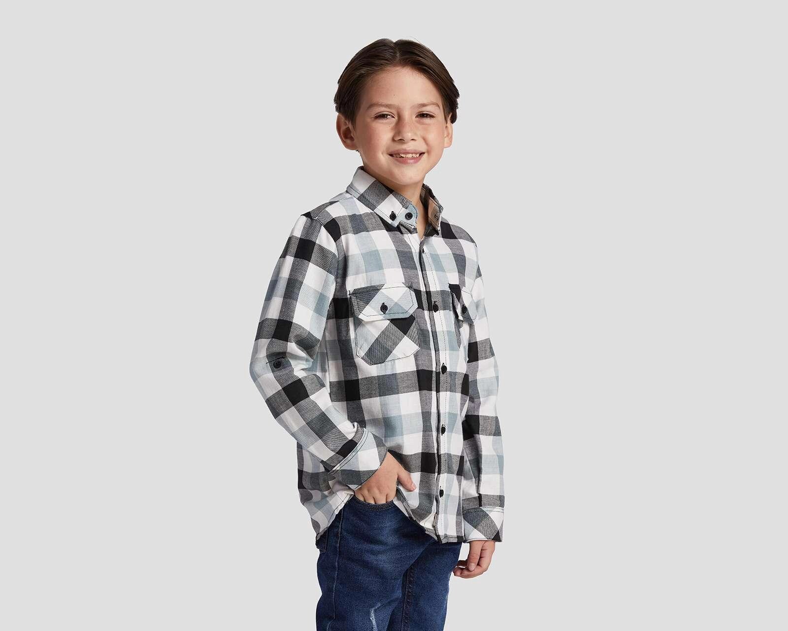 Camisa Refill Manga Larga de Cuadros para Niño