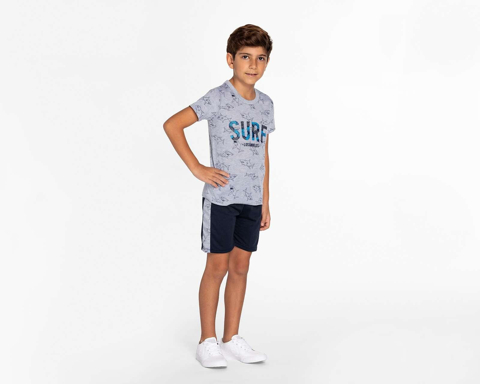Conjunto con Short Tiburones Refill Gris 2 Piezas