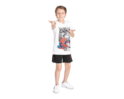 Foto 1 | Foto 1 | Conjunto con Short de Algodón Spider-Man Manga Corta 2 Piezas