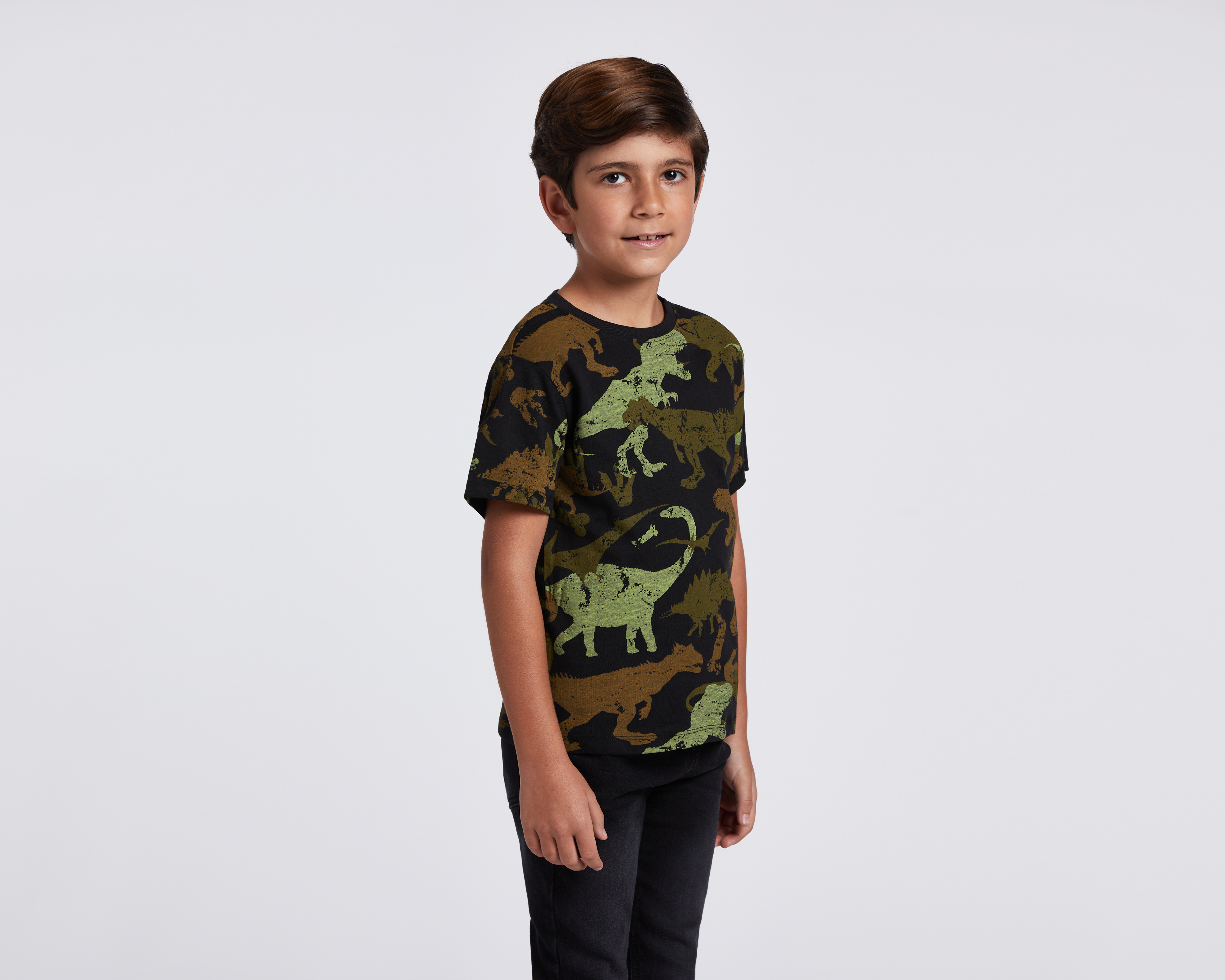Playera de Cuello Redondo Negra Refill para Niño