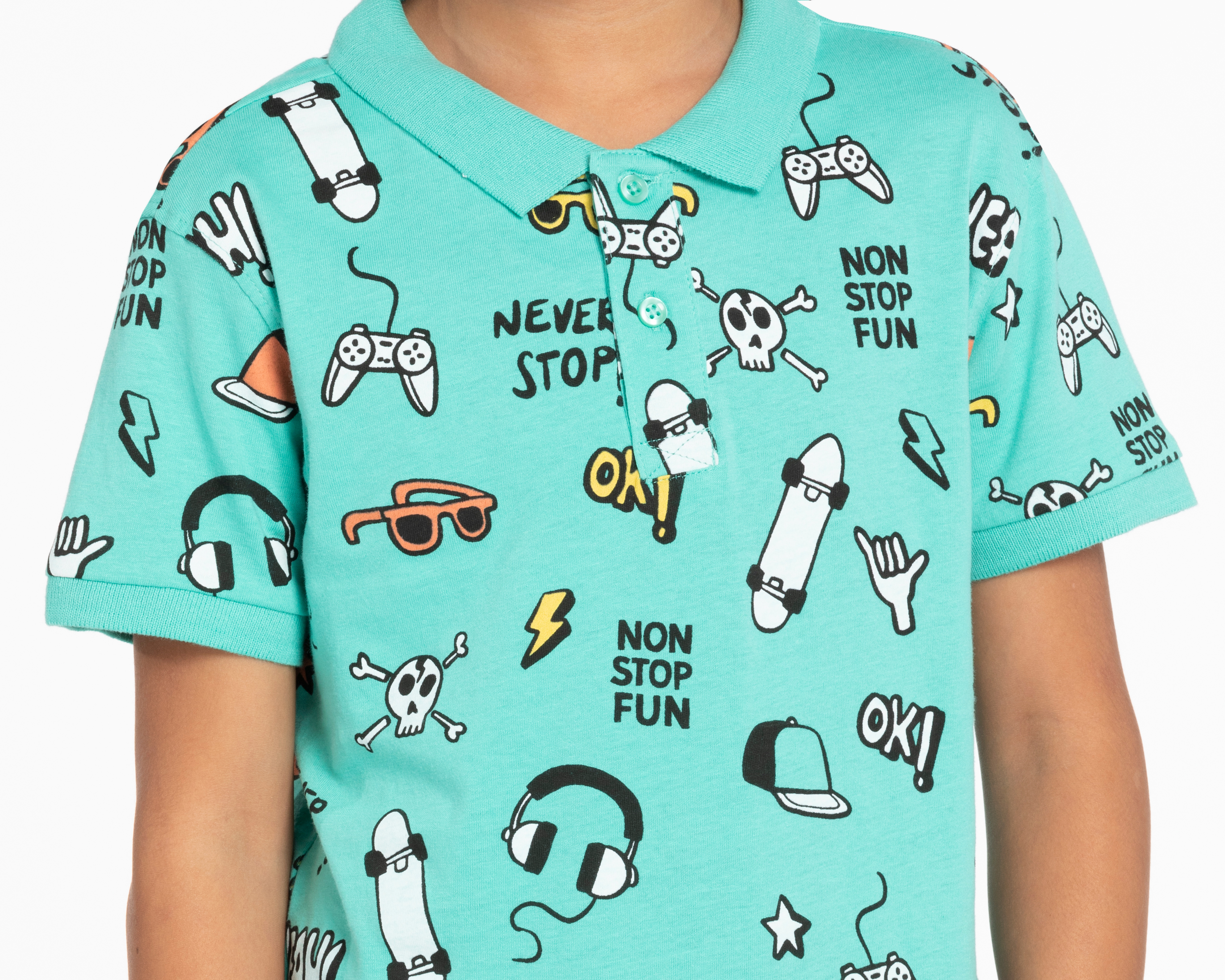 Foto 5 pulgar | Foto 4 | Playera Polo Azul Neo*City para Niño