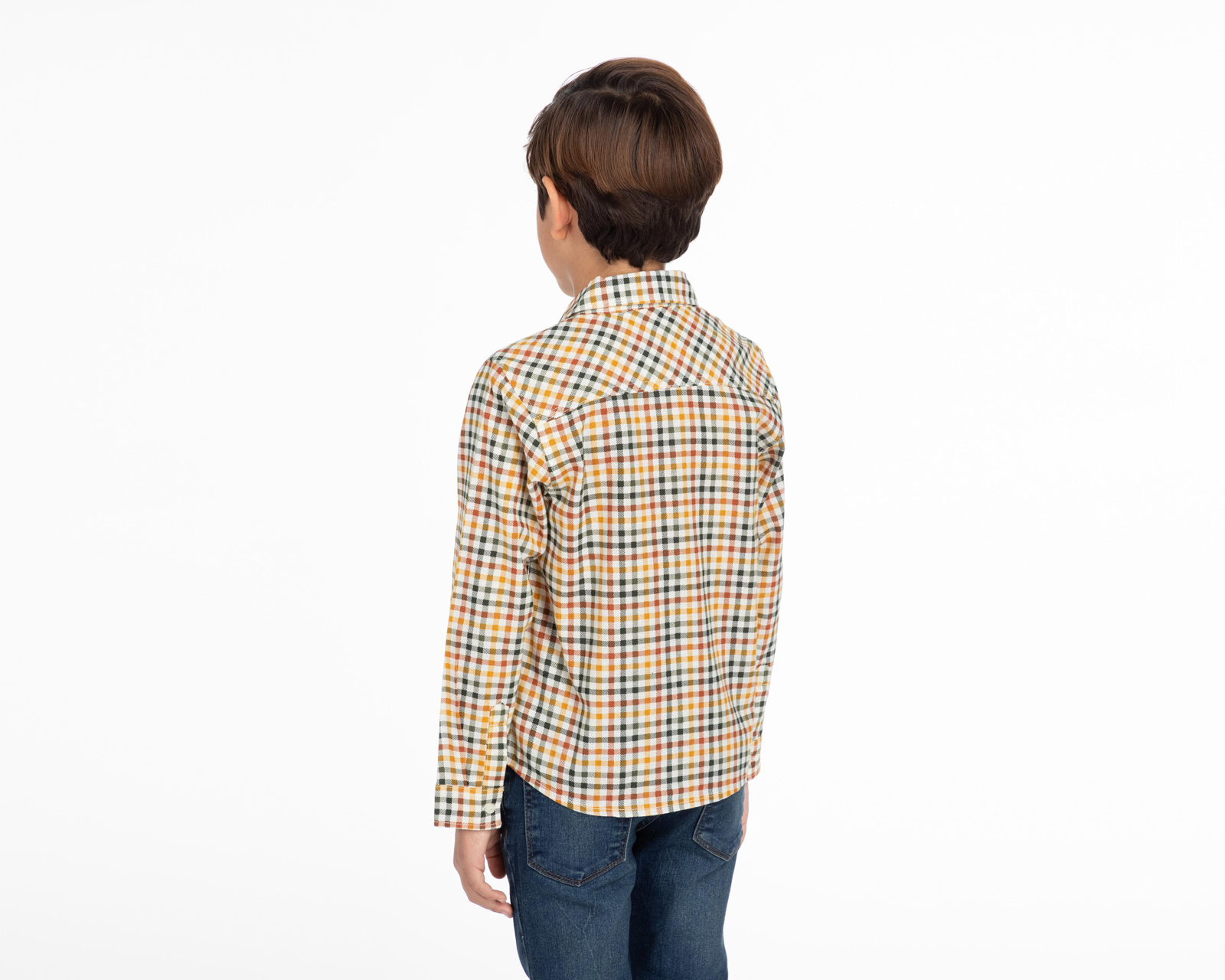 Foto 3 pulgar | Foto 2 | Camisa Refill Manga Larga a Cuadros para Niño