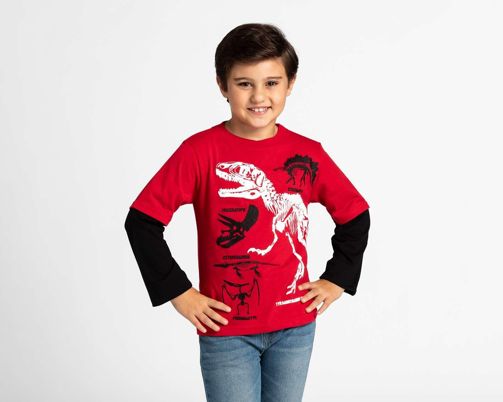 Foto 2 pulgar | Foto 1 | Playera Refill con Print de Dinosaurio para Niño