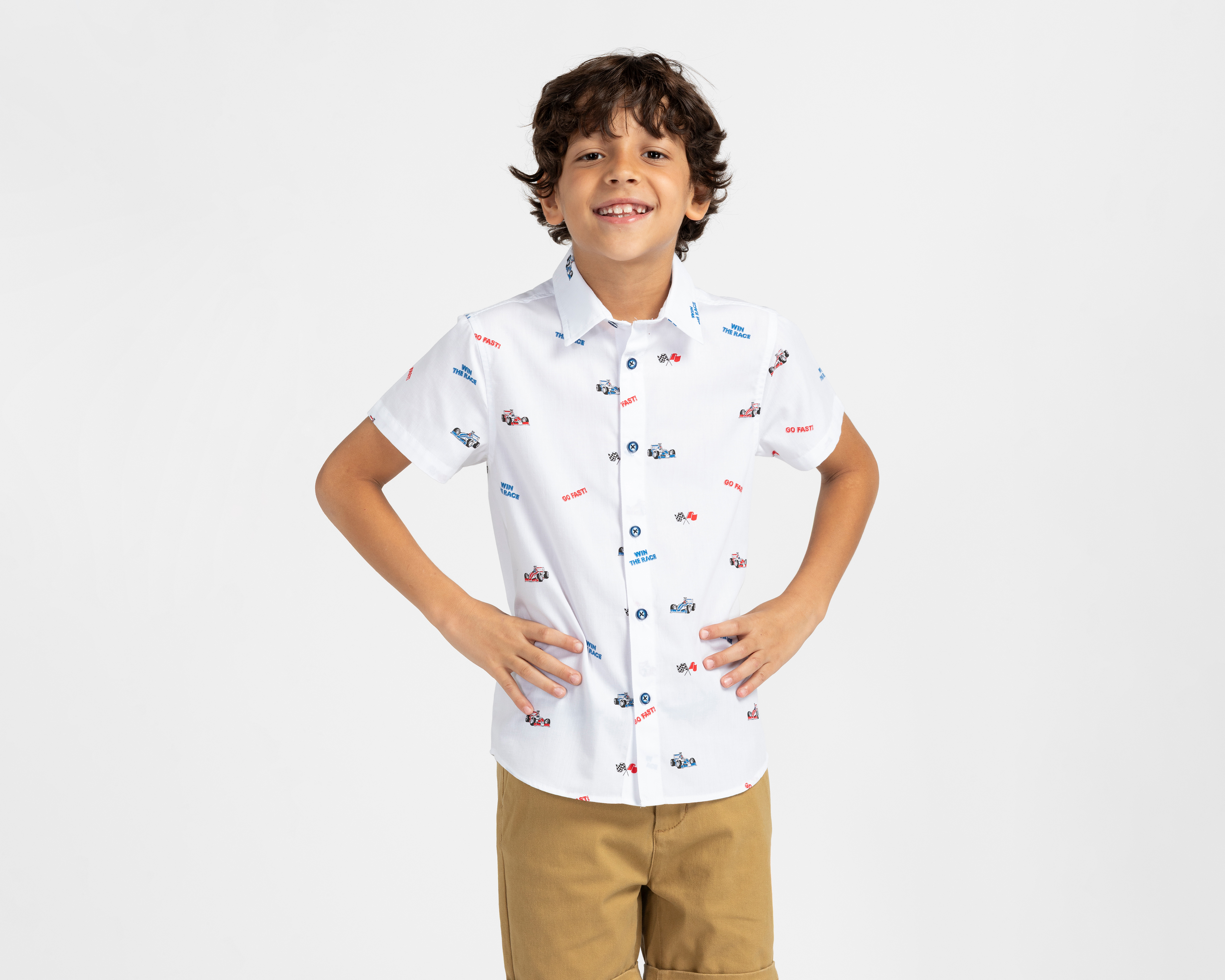 Camisa Cuello Americano Blanca Refill para Niño