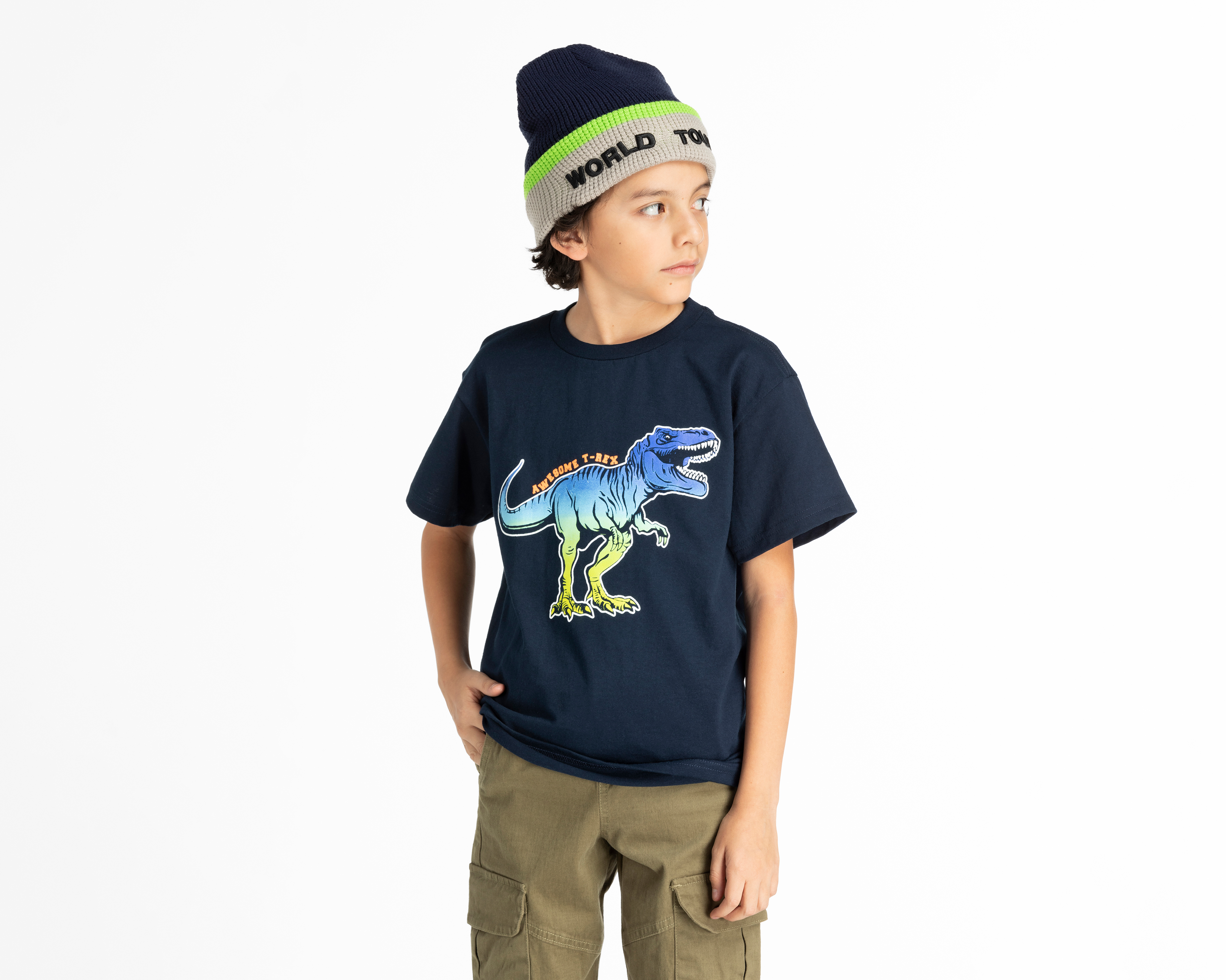Foto 2 pulgar | Foto 1 | Playera Neo*City Print de Dinosaurio para Niño