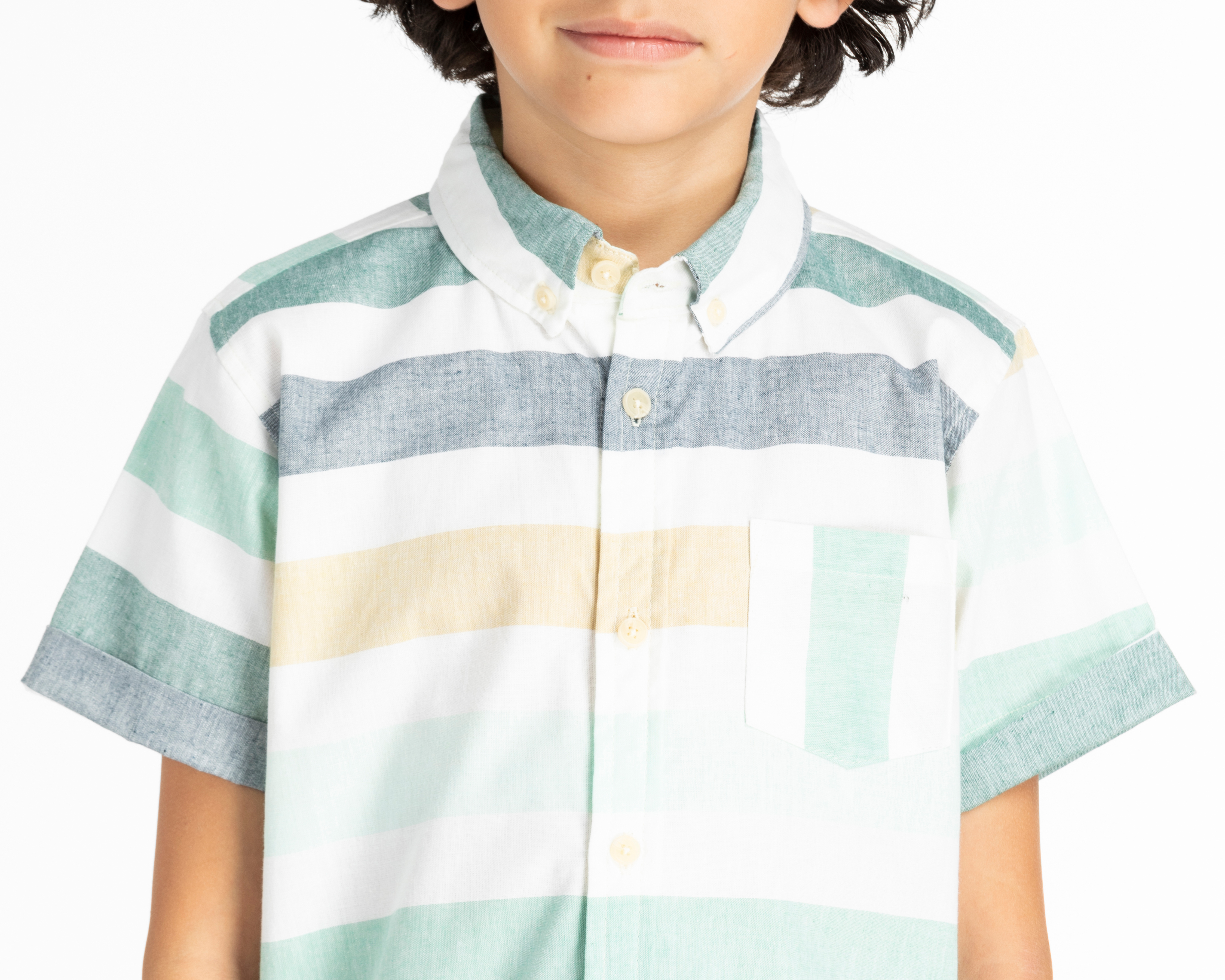 Foto 4 pulgar | Foto 3 | Camisa Refill Manga Corta de Rayas para Niño