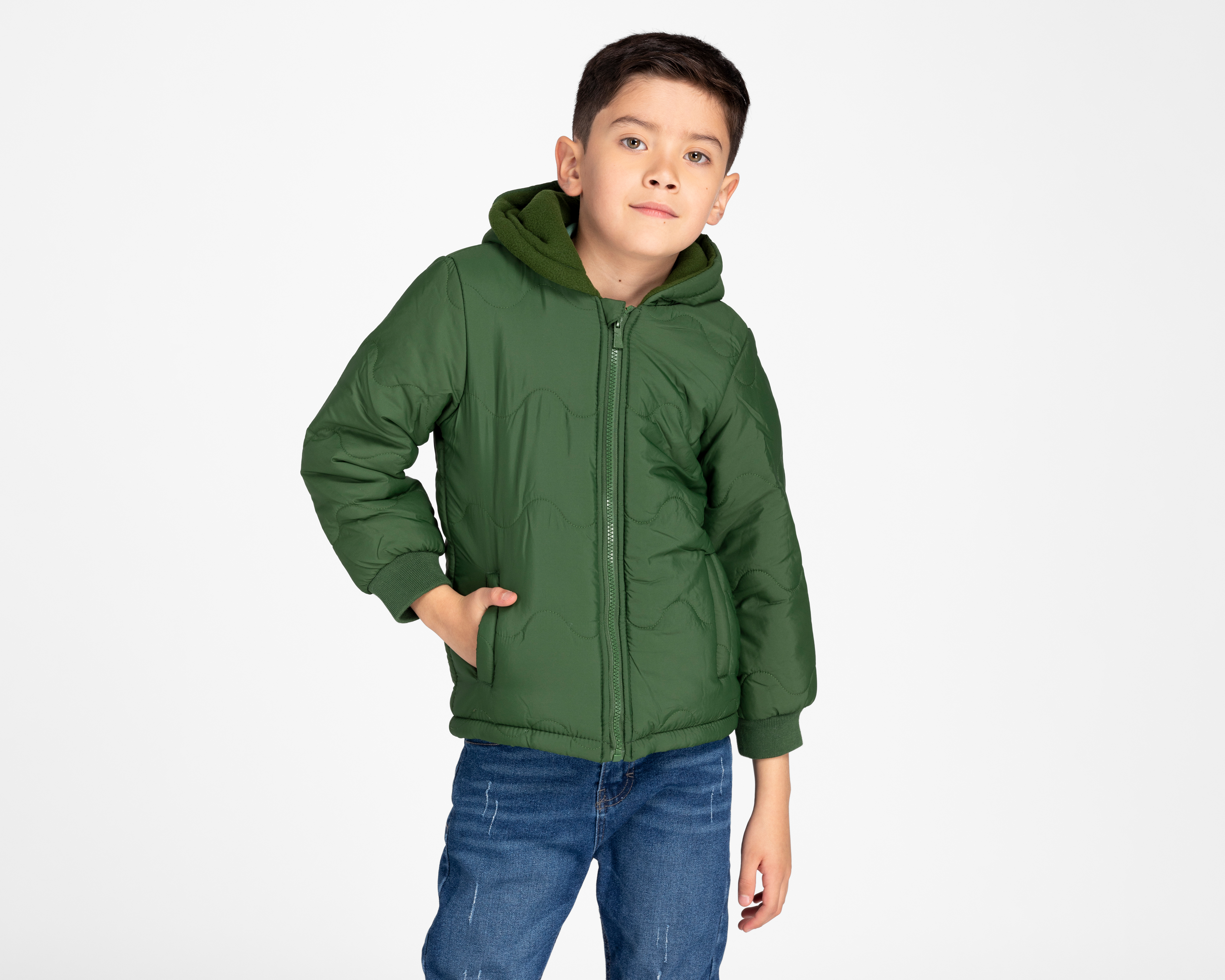 Foto 2 pulgar | Foto 1 | Chamarra Refill con Gorro para Niño