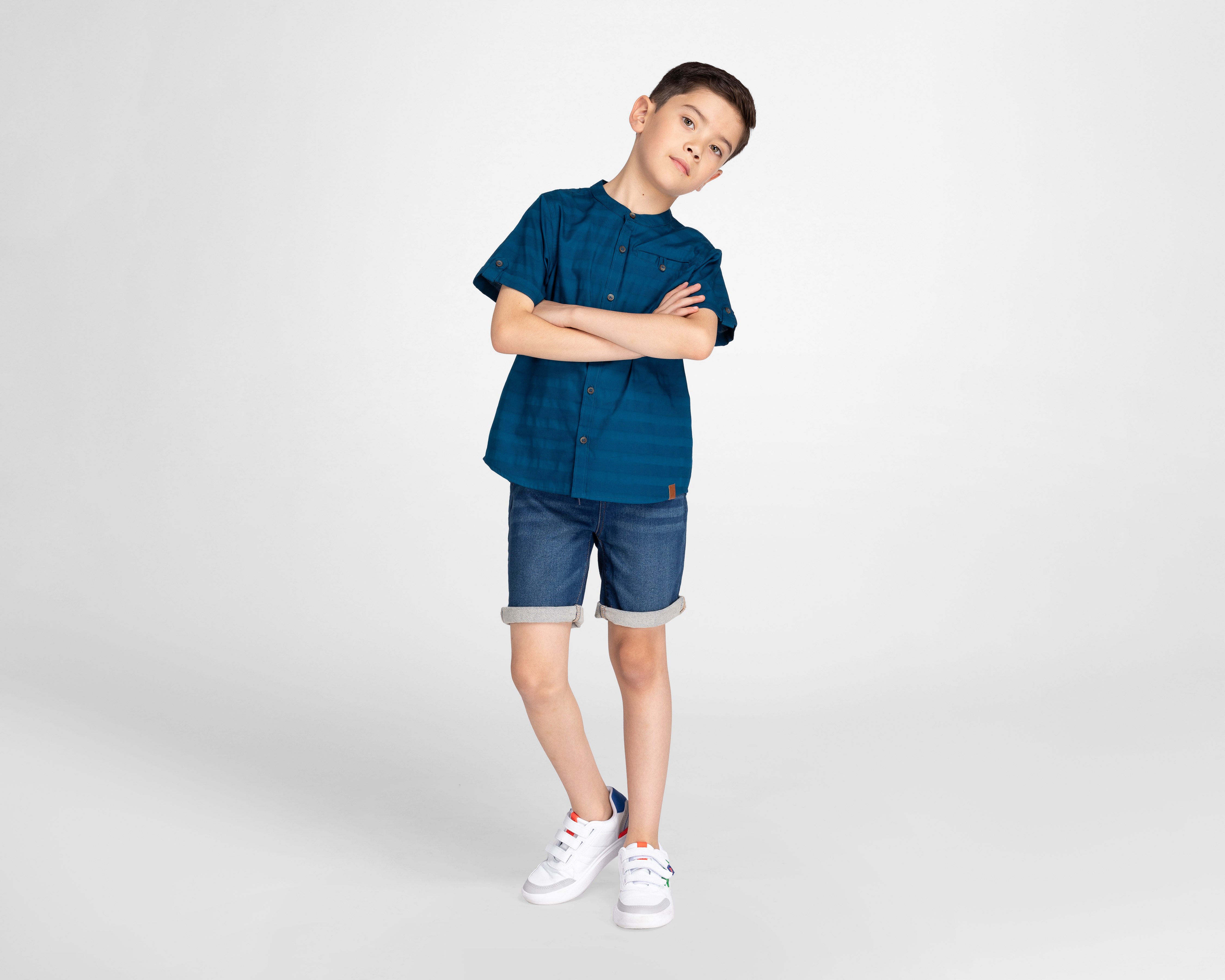 Foto 4 pulgar | Foto 3 | Camisa Refill Manga Corta de Rayas para Niño