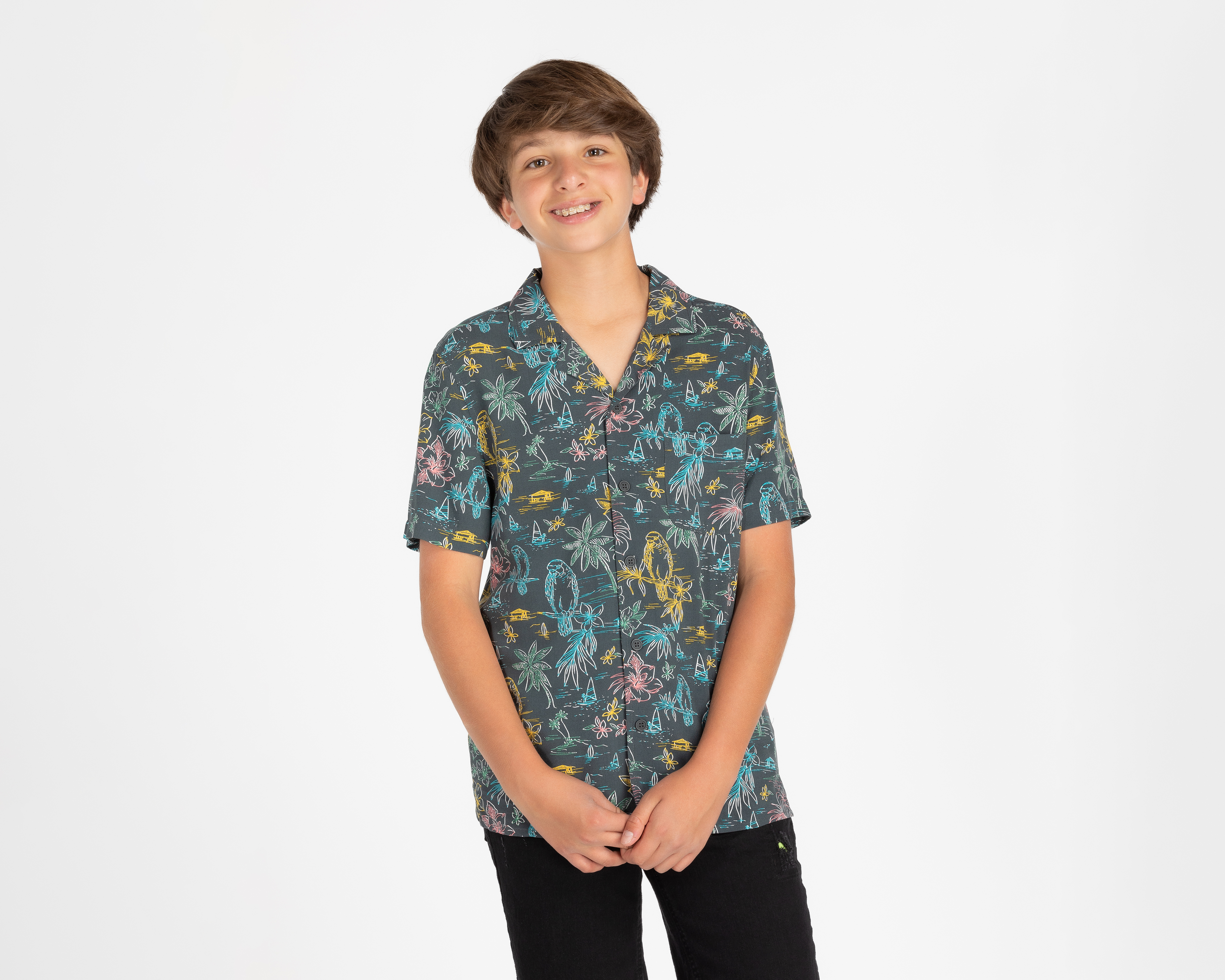 Foto 1 | Foto 1 | Camisa Refill Manga Corta Estampada Juvenil