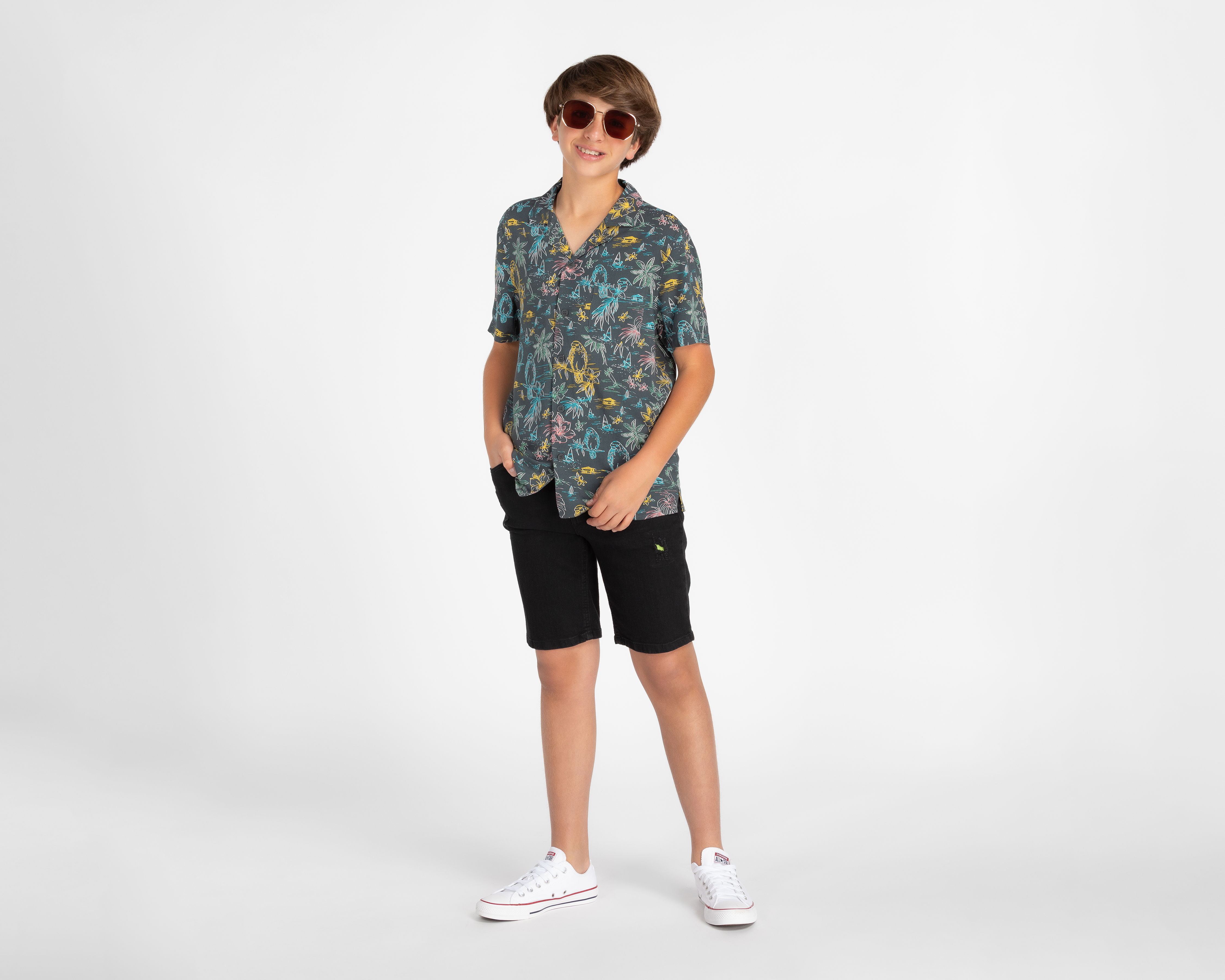 Foto 3 | Foto 3 | Camisa Refill Manga Corta Estampada Juvenil