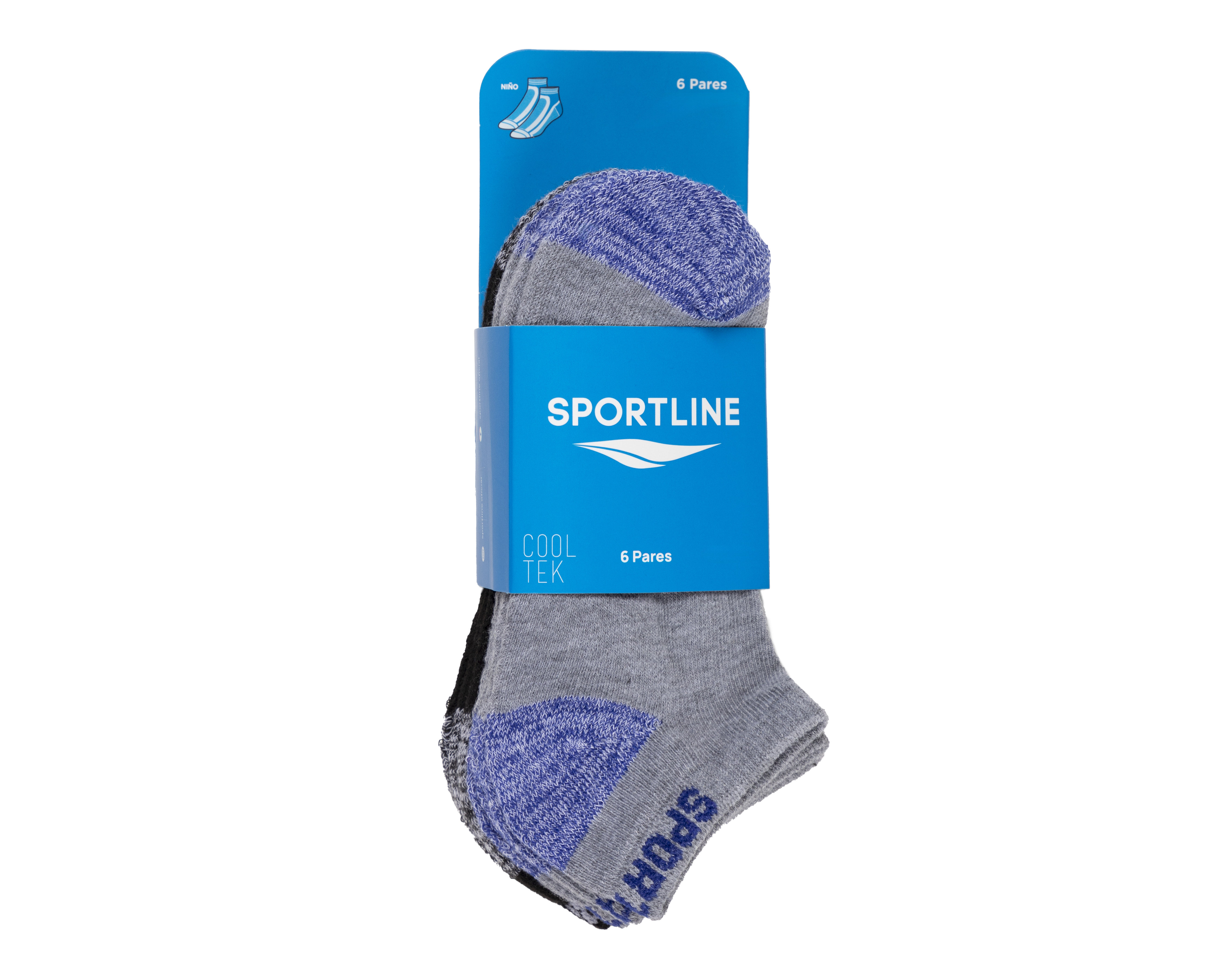 Foto 4 pulgar | Foto 3 | Calcetas Deportivas Sportline para Niño 6 Pares