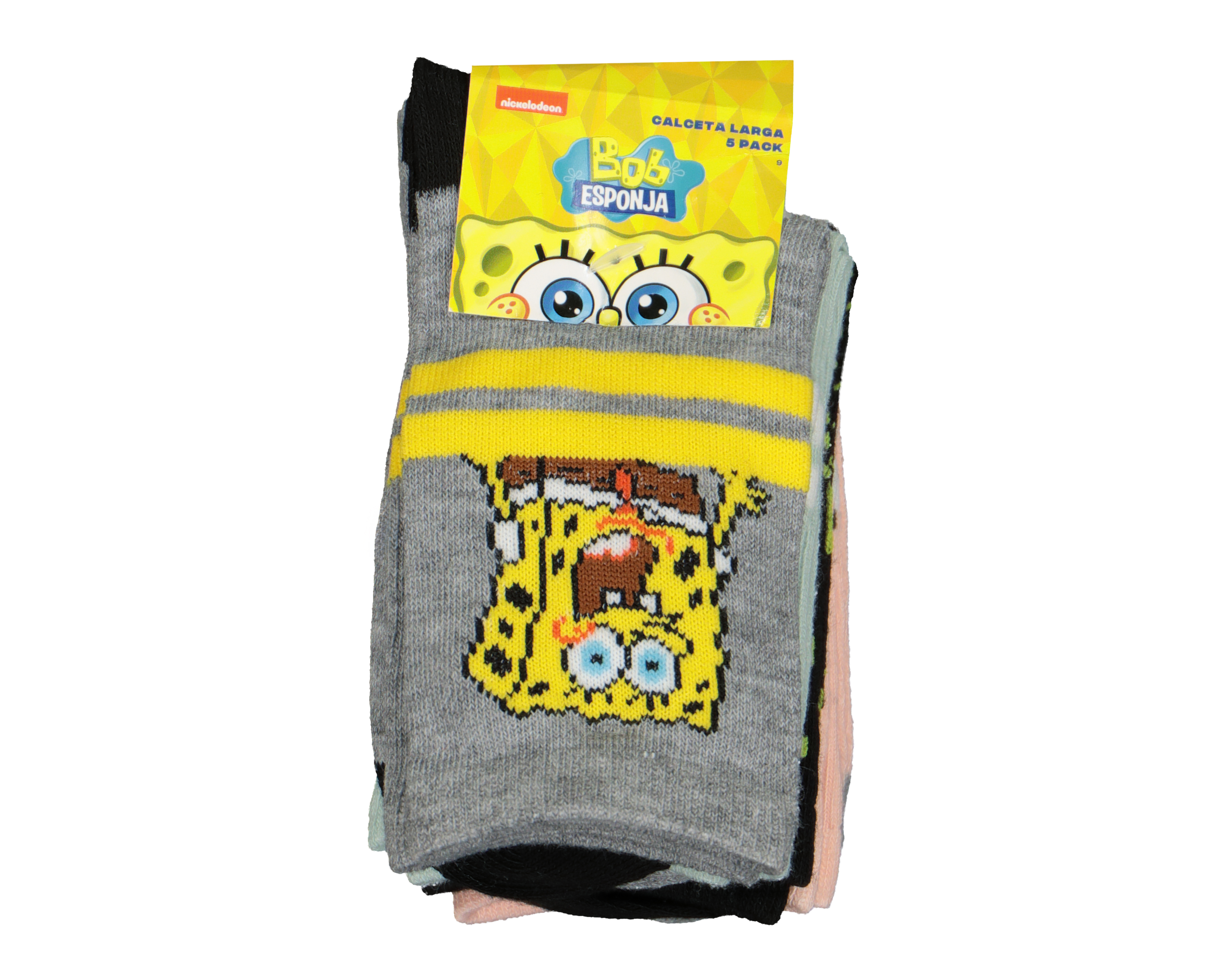 Foto 4 pulgar | Foto 3 | Calcetas Tobilleras Bob Esponja para Niño 5 Pares