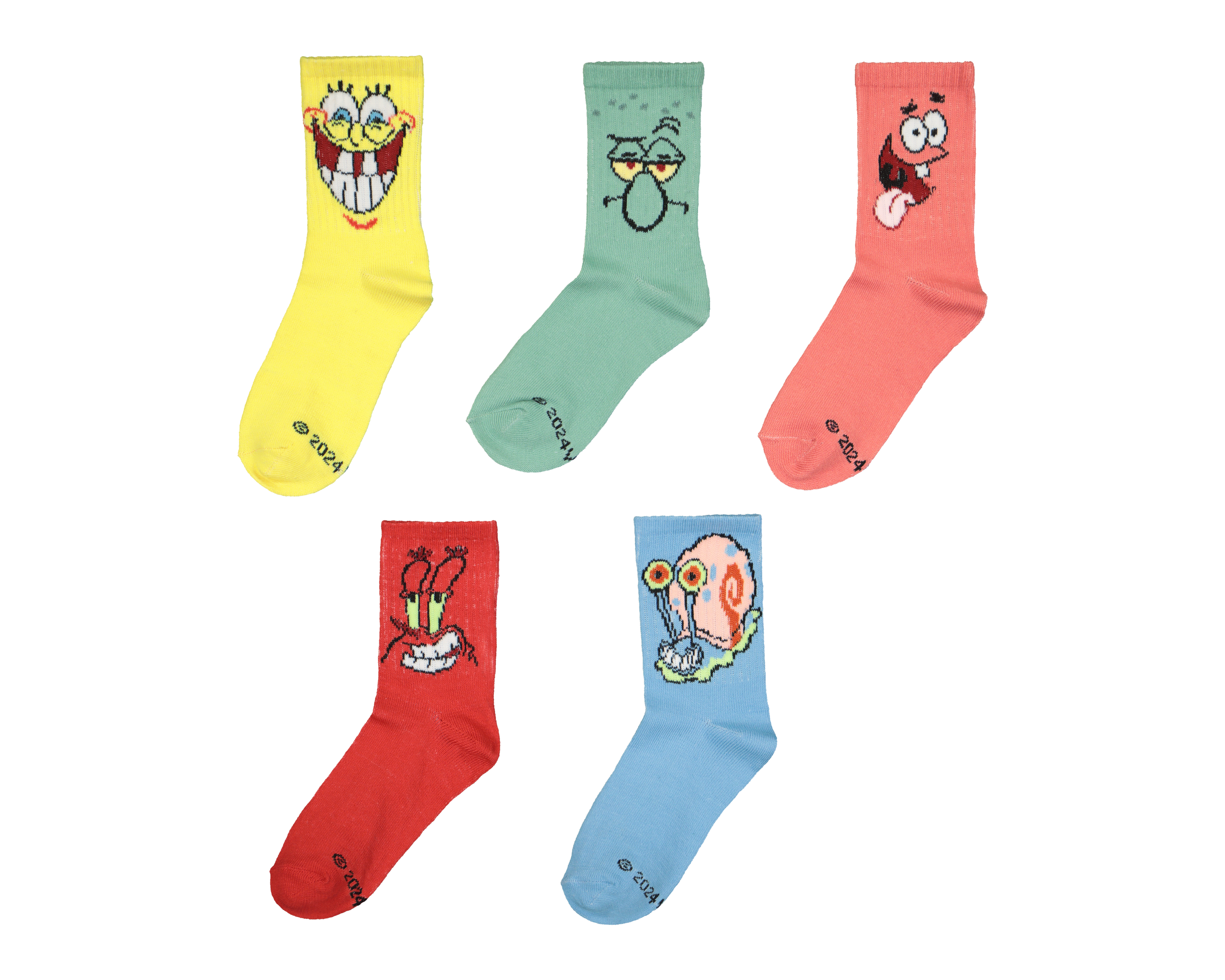 Foto 2 pulgar | Foto 1 | Calcetas Largas Bob Esponja para Niño 5 Pares